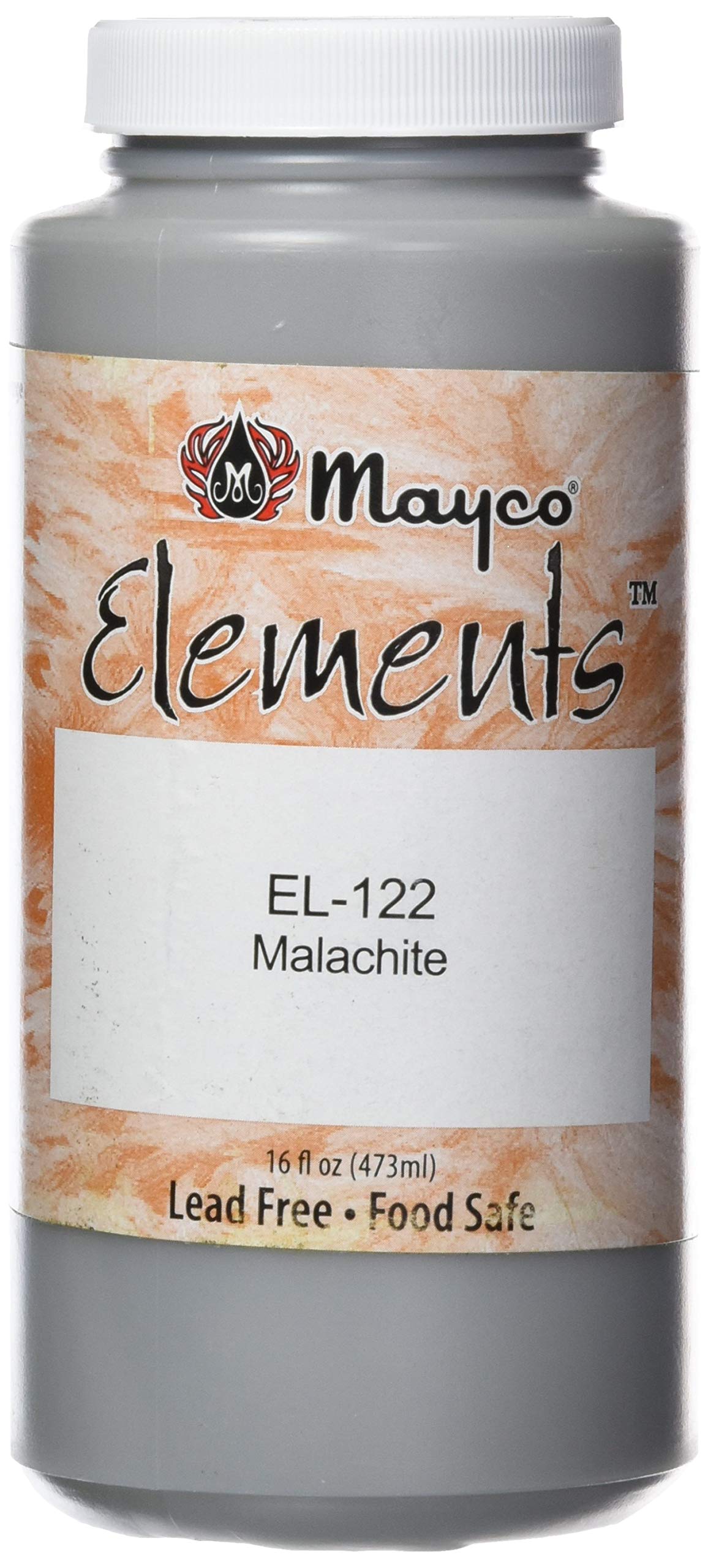 Mayco - EL122P EL122 Elements Non-Toxic Glaze, 1 pint Bottle, 2.8" Height, 2.8" Width, 6" Length, Malachite Green Beauty & Personal Care Mayco