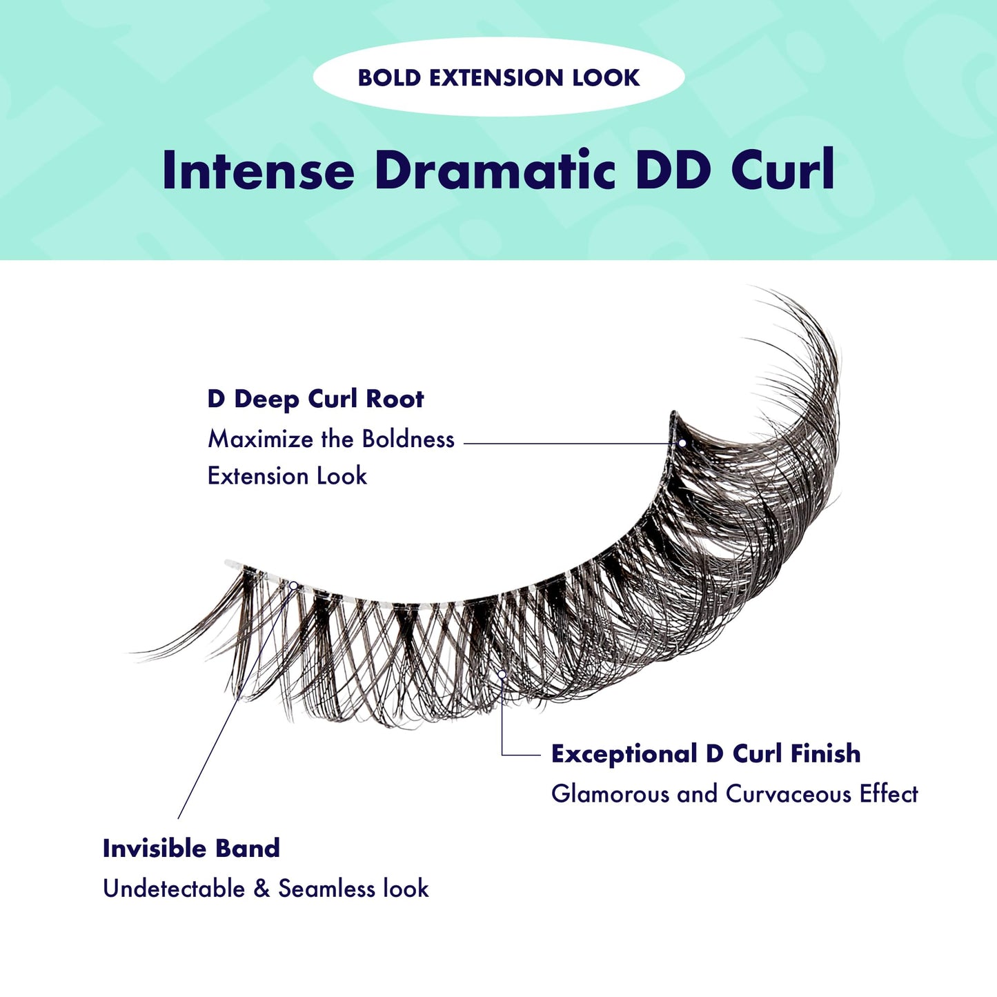 i-ENVY False Lashes Flick'd D-Curl Strip Lashes Volume Bouncy Natural Clear Band Cat Eye Dramatic Trendy Extensions Reusable Eye Lashes (07)