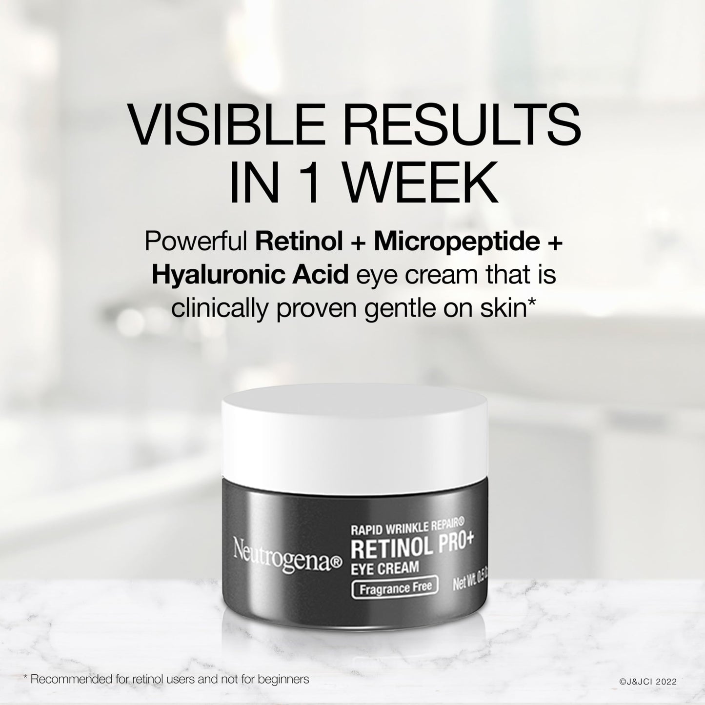 Neutrogena Rapid Wrinkle Repair Retinol Pro+ Anti-Wrinkle Eye Cream, Targeted Eye Cream for Wrinkles & Dark Circles, Formulated without Fragrance