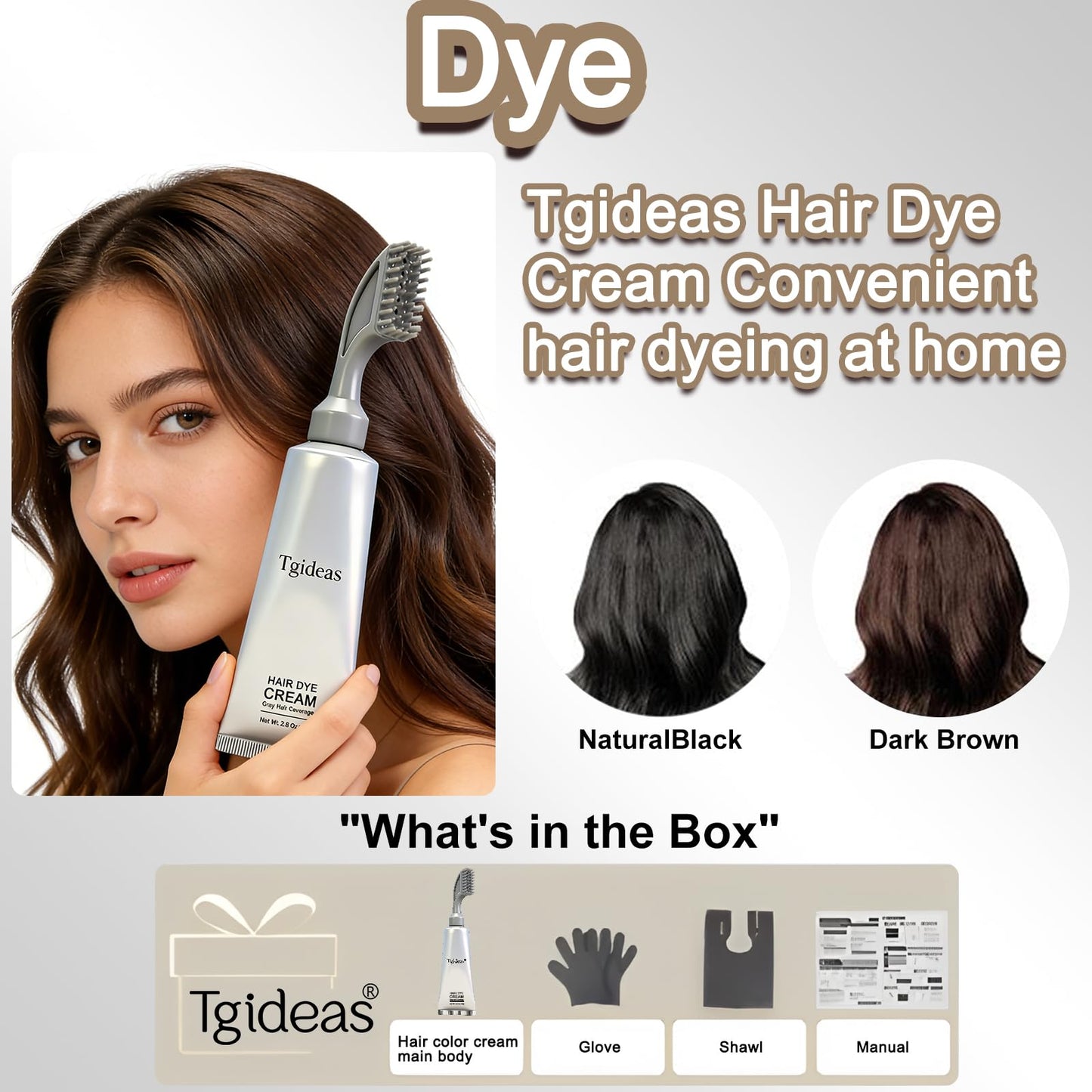 Tgideas Hair Dye Cream Comb with Natural Plant Extract, Root Touch Up Hair Color, Ammonia Free for Men & Women, Easy No Mix Gray Coverage, No Beauty and Personal Care Tgideas