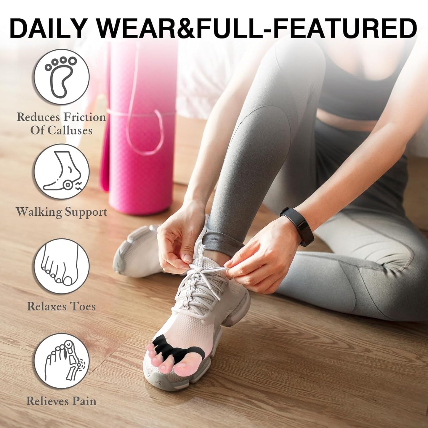 sundpik 2PCS Toe Spacers for Women and Men, Toe Separators for Pedicure, Bunion Corrector, Hammer Toe Straightener, Plantar Fasciitis, Toe Spreaders Beauty and Personal Care sundpik