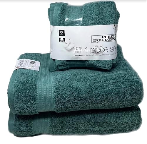 Purely Indulgent 100% HydroCotton | Includes: 2 Luxury Bath Towels, 2 Hand Towels & 2 Washcloths | Quality, Ultra Soft Towel Set | 6 Piece Set (Green)
