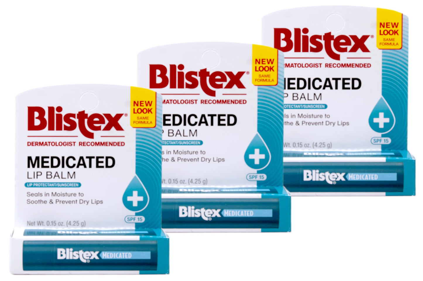 Blistex Medicated Lip Balm, Regular, SPF 15, Pack of 3 Beauty and Personal Care Blistex