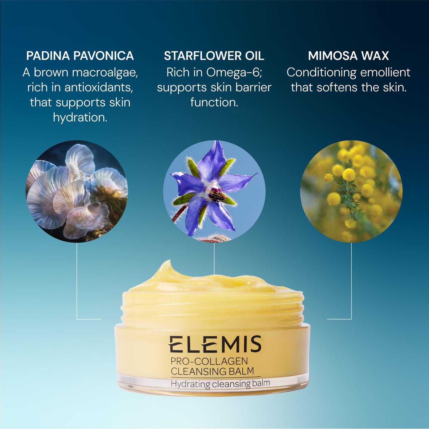 ELEMIS Pro-Collagen Cleansing Balm Makeup Remover, Hydrating Facial Cleanser, Oil Cleanser, Oil Makeup Remover, Deep Cleanse, 20g, Original New Beauty and Personal Care ELEMIS
