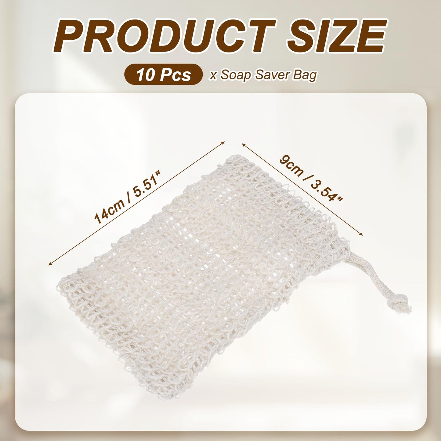 uxcell 10 Pcs Soap Saver Bag, 5.5"x3.5" Mesh Soap Bag with Drawstring Cotton Scrubber Pouch Exfoliating Net for Body Shower Foaming Travel Camping Beauty and Personal Care uxcell