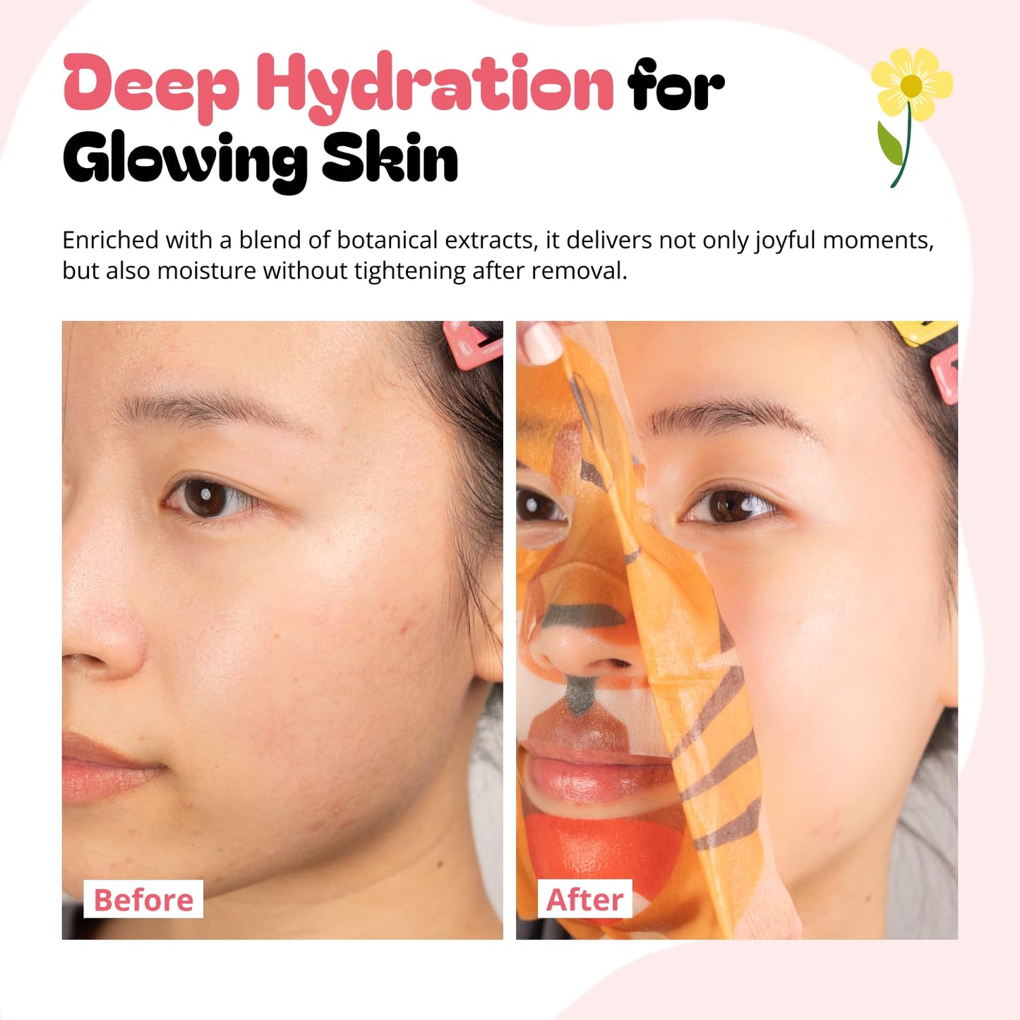 Epielle Character Face Mask Fuzzy Friends 6 Pack, Fun & Effective Korean Skin Care, Spa Party Favors, Stocking Stuffers, Birthday Gifts for Women