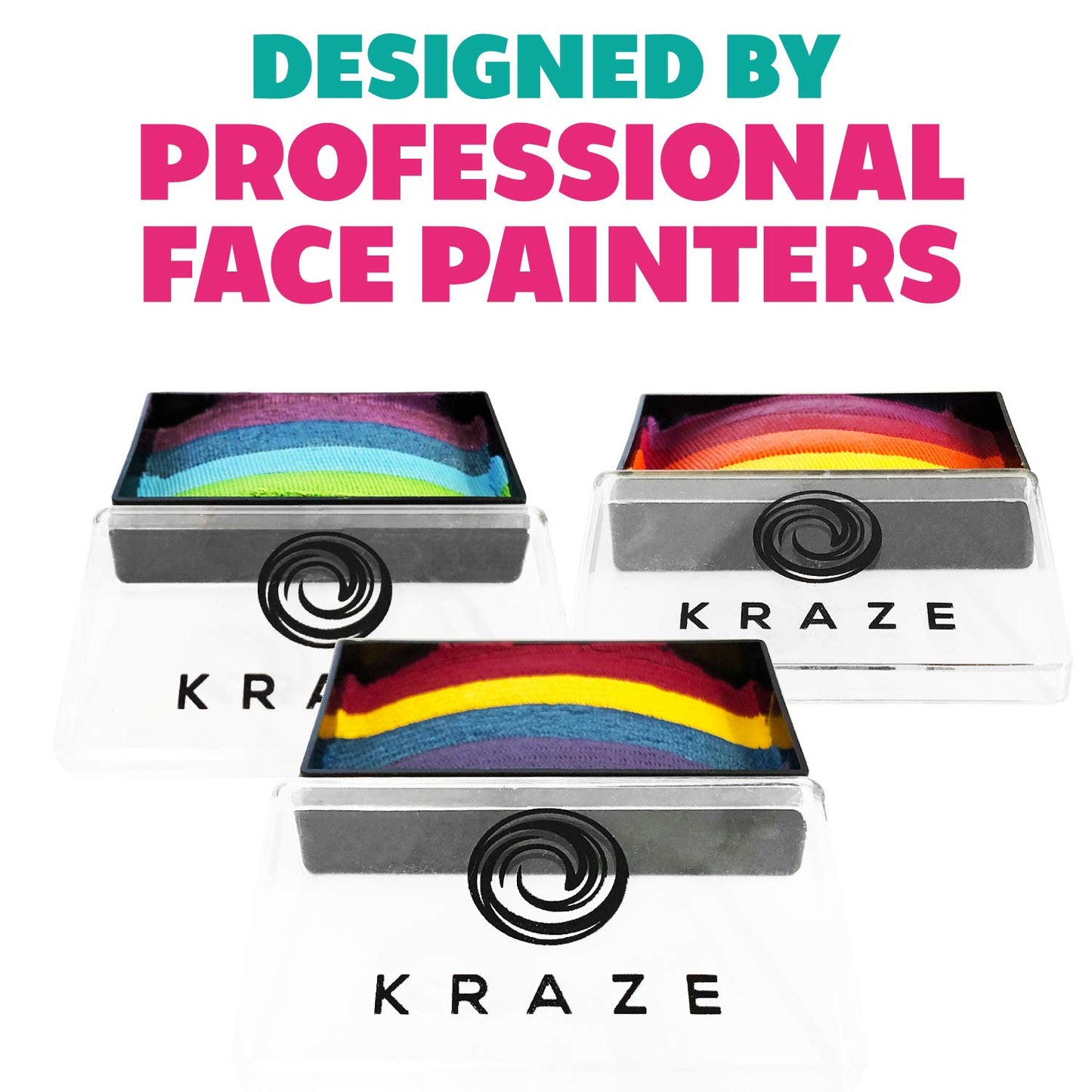 Kraze FX Dome Stroke - Unicorn Shimmer (25 gm), Professional 1-Stroke Split Cake, Hypoallergenic, Non-Toxic, Water Activated Face & Body Painting