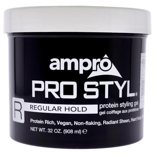 AmPro Pro Styl Styling Gel - Protects and Strengthens Your Strands - Non-Flaking, Alcohol Free, Vegan Formula - Flexible, Touchable Hold for All Hair