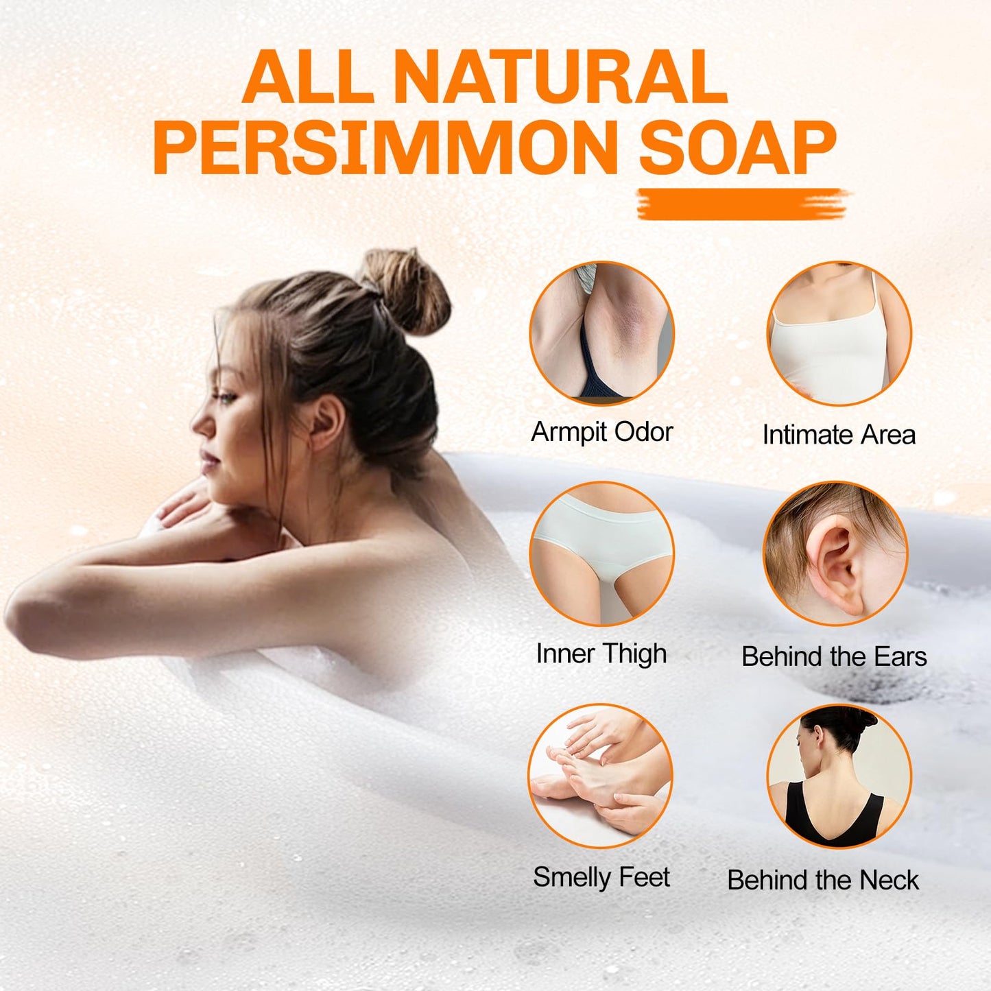 NXPPYY 5 Pcs Persimmon Soap for Old People Smell, Persimmon Soap Bar for Body Odor Control, Natural Organic Deodorant Body Wash Soap for Women & Men Beauty and Personal Care NXPPYY