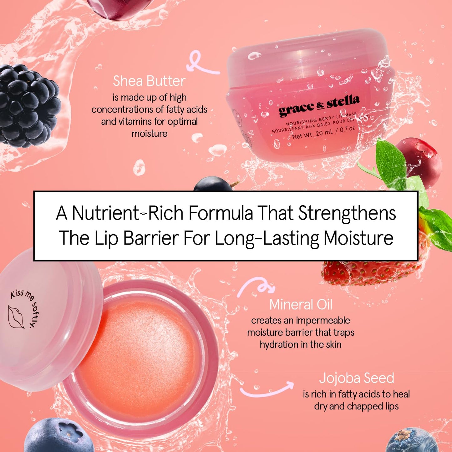 grace & stella Award Winning Lip Butter - Lip Balm Hydrating - Nourishing Lip Mask (3-pack) Airplane Travel Essentials, Beach Vacation and Purse Beauty and Personal Care grace & stella