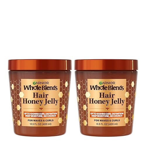 Garnier Whole Blends Hair Honey Jelly for Defining Waves and Curls, Hair Gel for Up to 100HRs Curl Definition, Frizz Control and Deep Moisture, 13.5