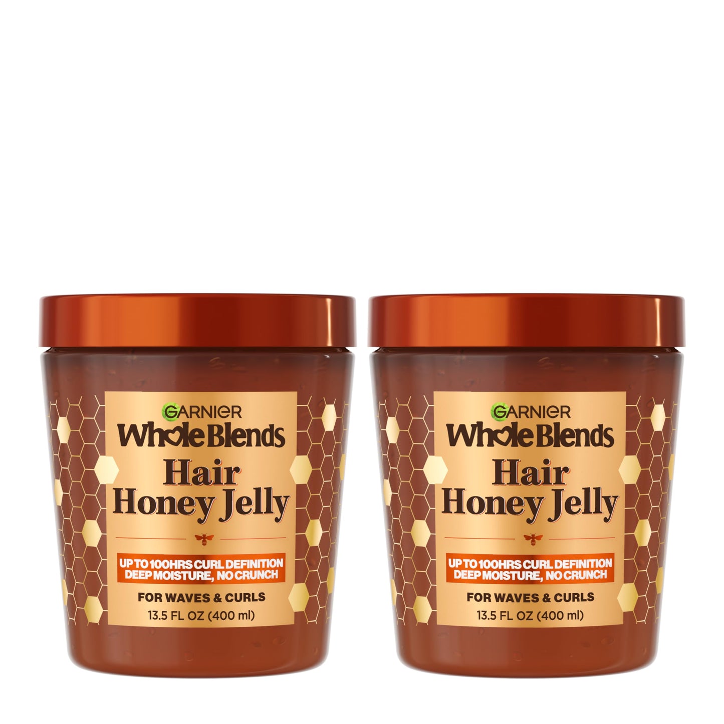 Garnier Whole Blends Hair Honey Jelly for Defining Waves and Curls, Hair Gel for Up to 100HRs Curl Definition, Frizz Control and Deep Moisture, 13.5