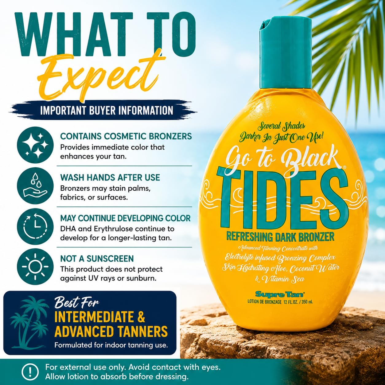 Go to Black Tides Refreshingly Dark Bronzer with DHA, Erythrulose & Melanin 12oz