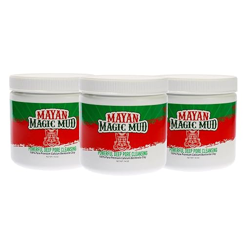Mayan Magic Mud- Premium Indian Healing Clay- Powerful Deep Pore Cleansing Facial and Body Mask- 100% Pure Calcium Bentonite Clay- Treat Acne