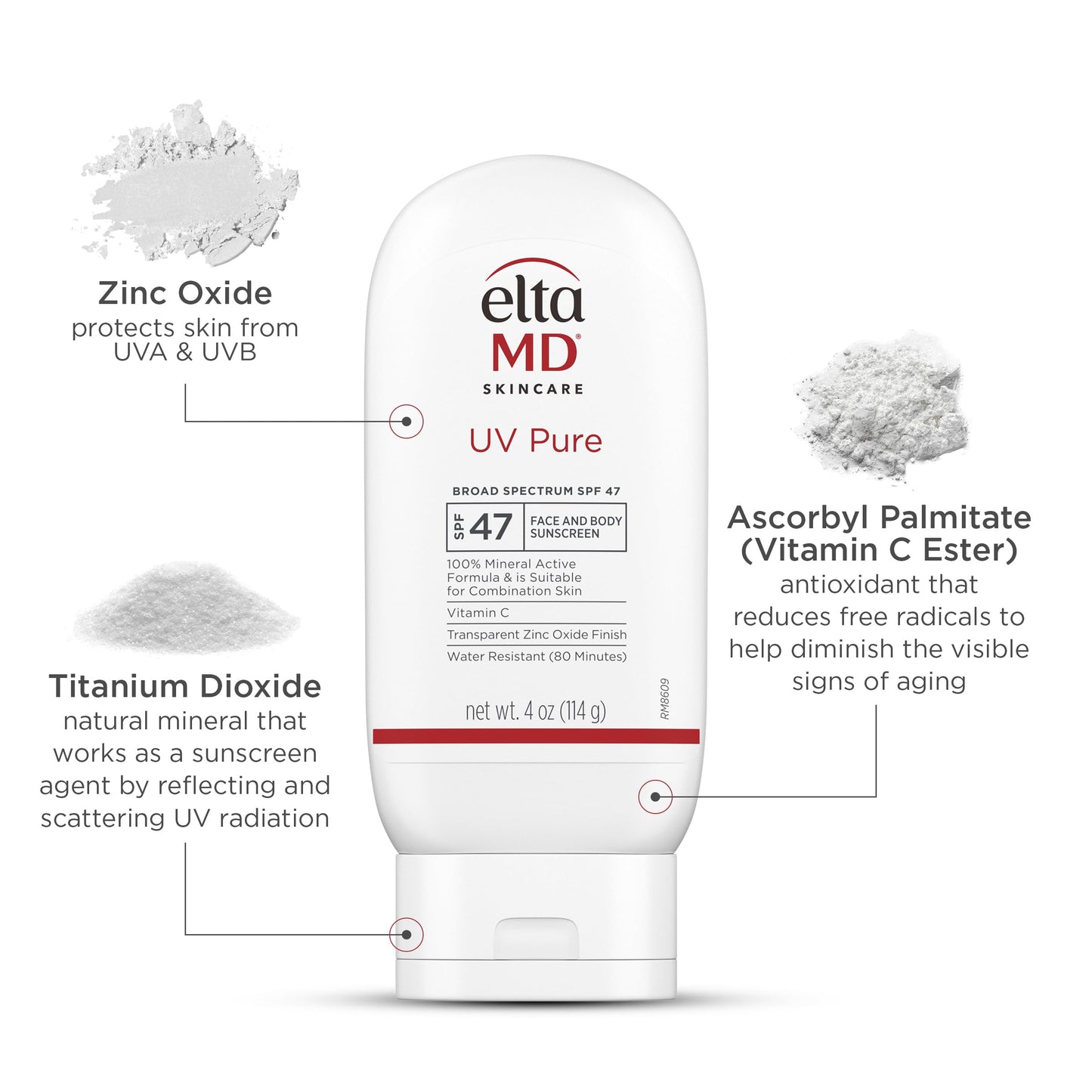 EltaMD UV Pure Face and Body Sunscreen, SPF 47 Mineral Sunscreen for Kids and Adults, Water Resistant Up to 80 Minutes, Oil Free Zinc Oxide Formula