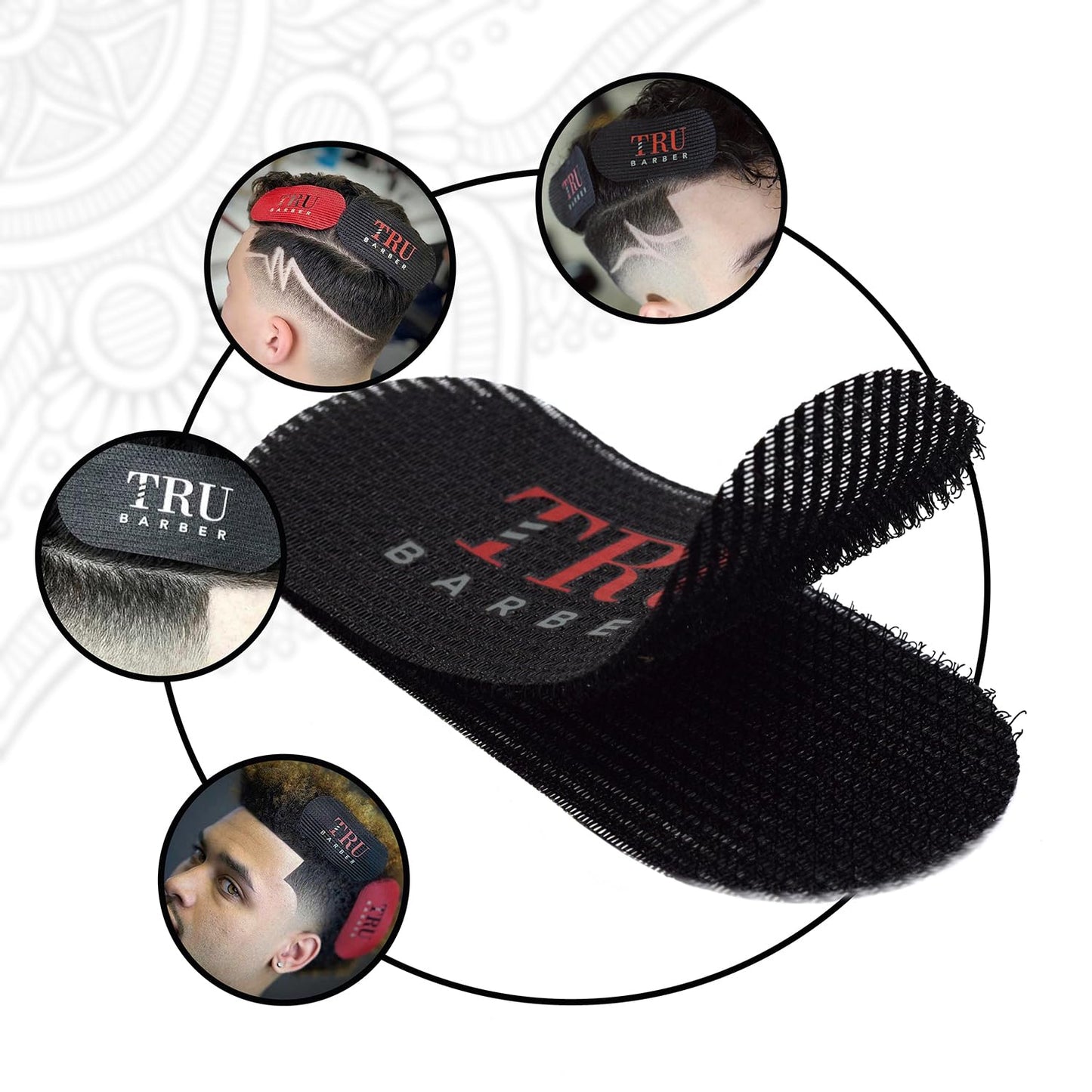 TRU BARBER HAIR GRIPPERS ® BUNDLE PACK 6 PCS for Men and Women - Salon and Barber, Hair Clips for Styling, Hair holder Grips (Black/Red)