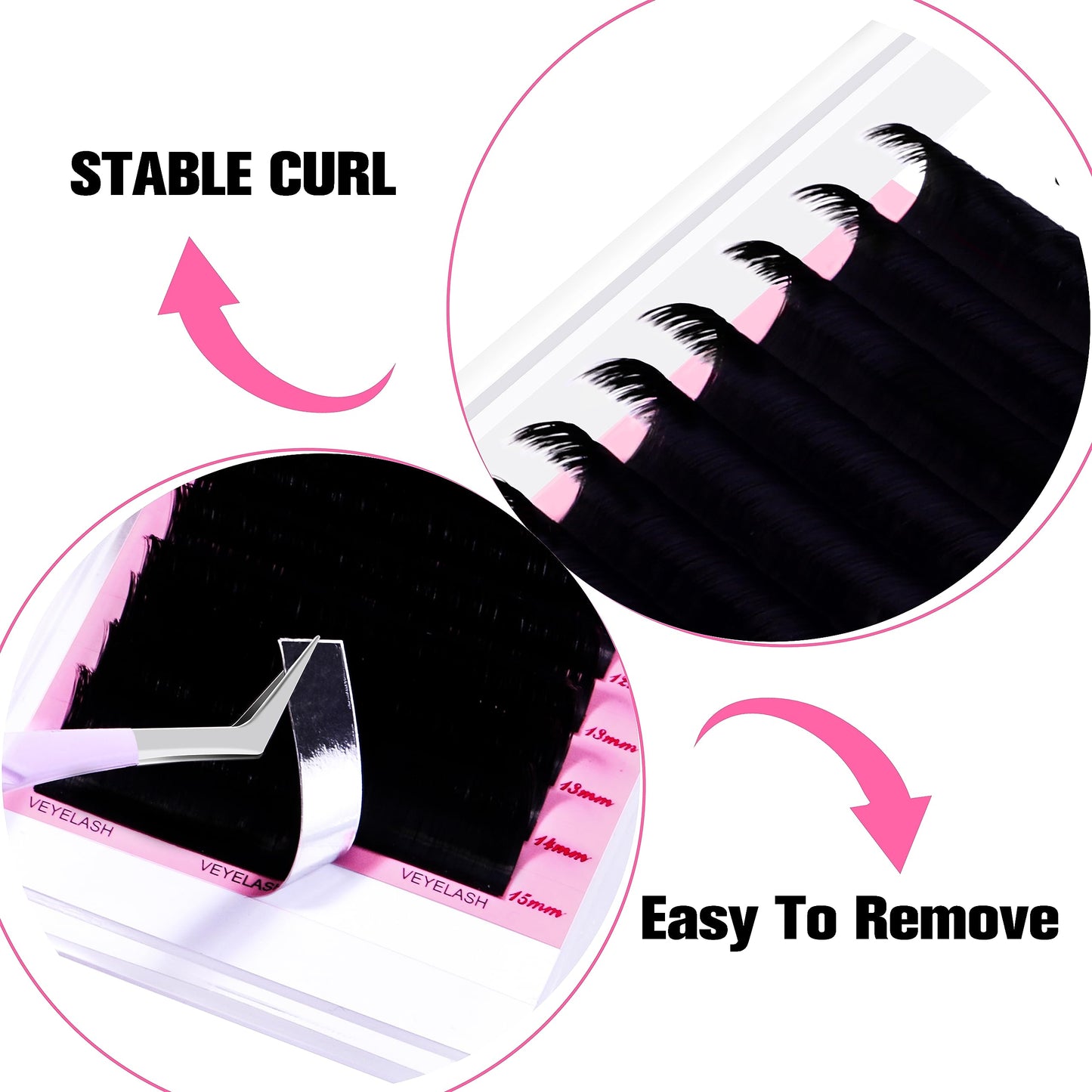 VEYES INC Cashmere Smart Fan Lash Extensions 0.03 0.05 0.07 C/CC/D Curl 8-20mm Mixed & Single Length, Super Matte Black Volume Lashes, Professional Beauty and Personal Care VEYES INC