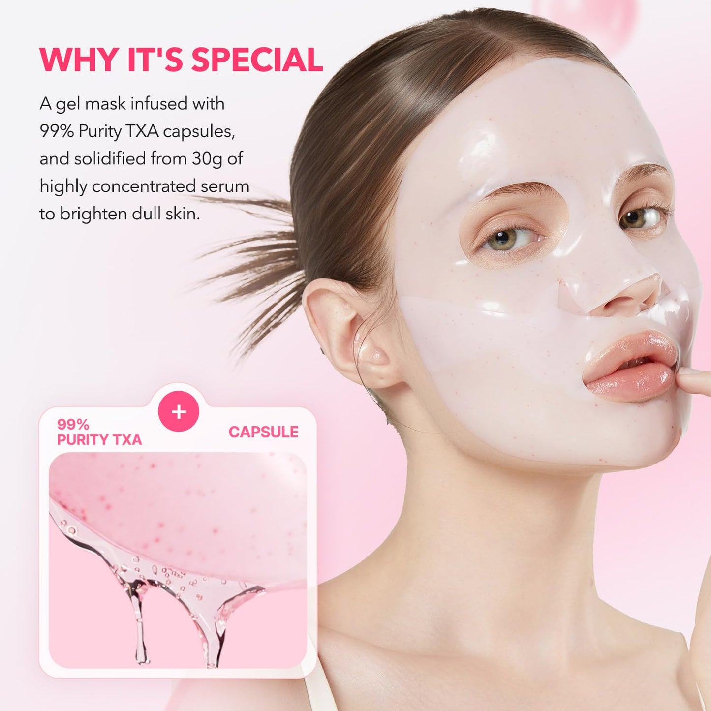 APRILSKIN TXA Pink Capsule Gel Mask | Overnight Face Mask for Glass Glow Skin I 99% High-Purity Tranexamic Acid 3 for uneven skin tone I Elasticity Beauty and Personal Care APRILSKIN