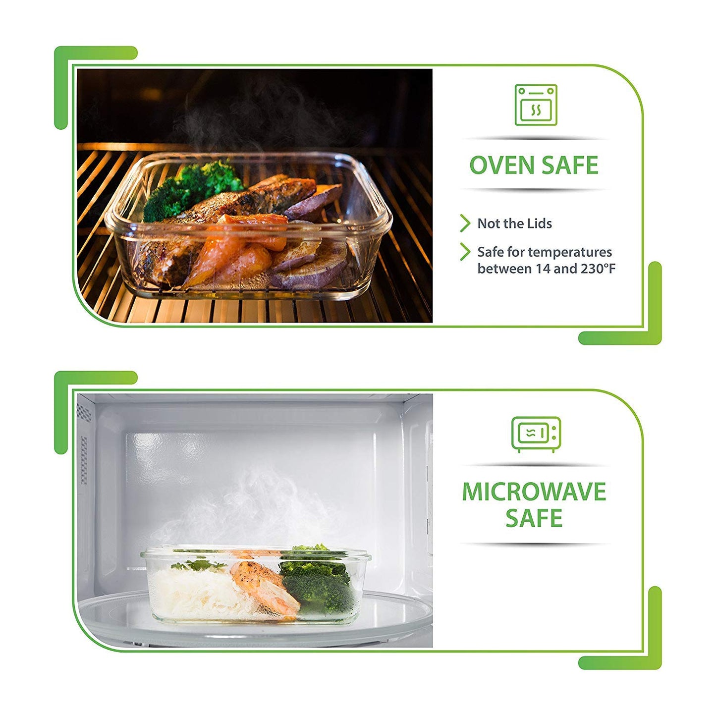 PrepNaturals 5 Pack 30 Oz Glass Meal Prep Containers - Dishwasher Microwave Freezer Oven Safe - Glass Storage Containers with Lids (Multi-Compartment)