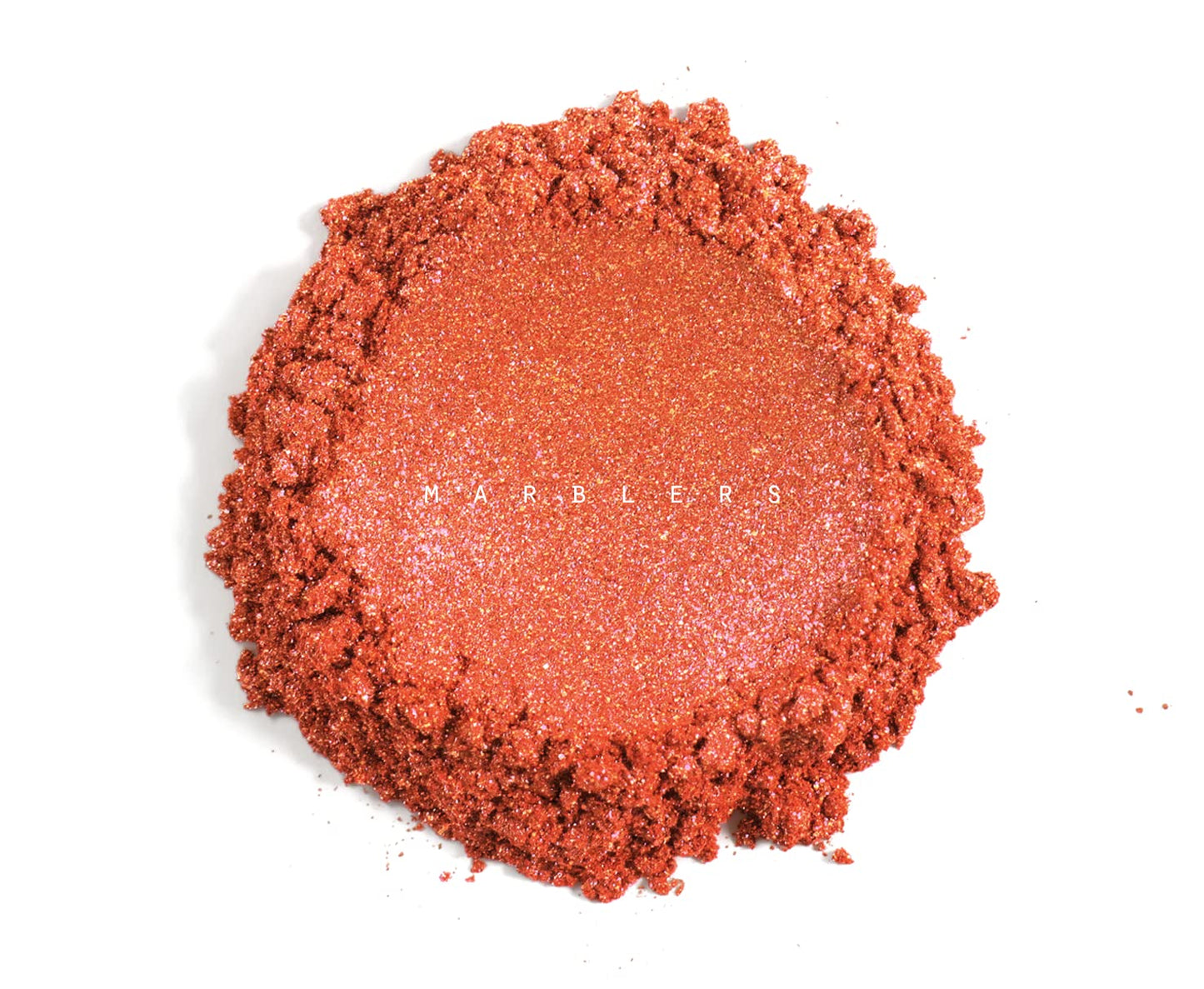 MARBLERS Chunky Natural Mica Powder [Blood Orange Pearl] 0.11oz (3g) | Highly Pigmented | Non-Toxic, Vegan, Cruelty-Free | Eyeshadow, Body Butter