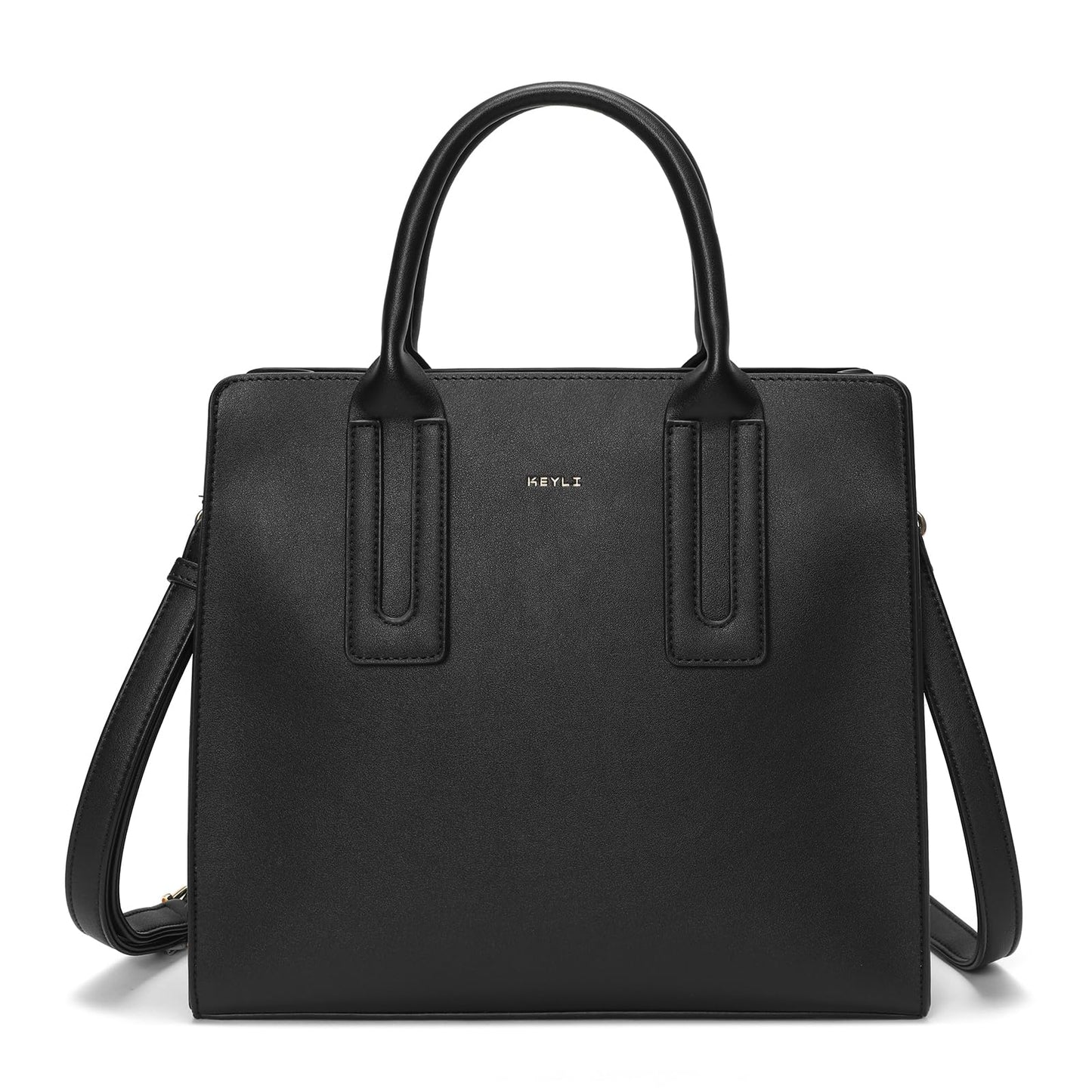 Keyli Tote Bag for Women Fashion lightweight Crossbody Everyday Purse Vegan leather Handbags Satchel for Working, Travel and Shopping Black