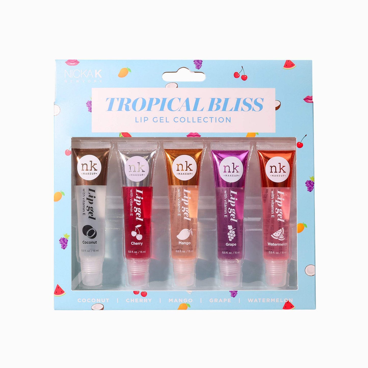NICKA K NEW YORK Lip Gel Collection, High Shine, Non-Sticky, Lightweight Lip Gloss (MLLG05N Tropical Bliss)