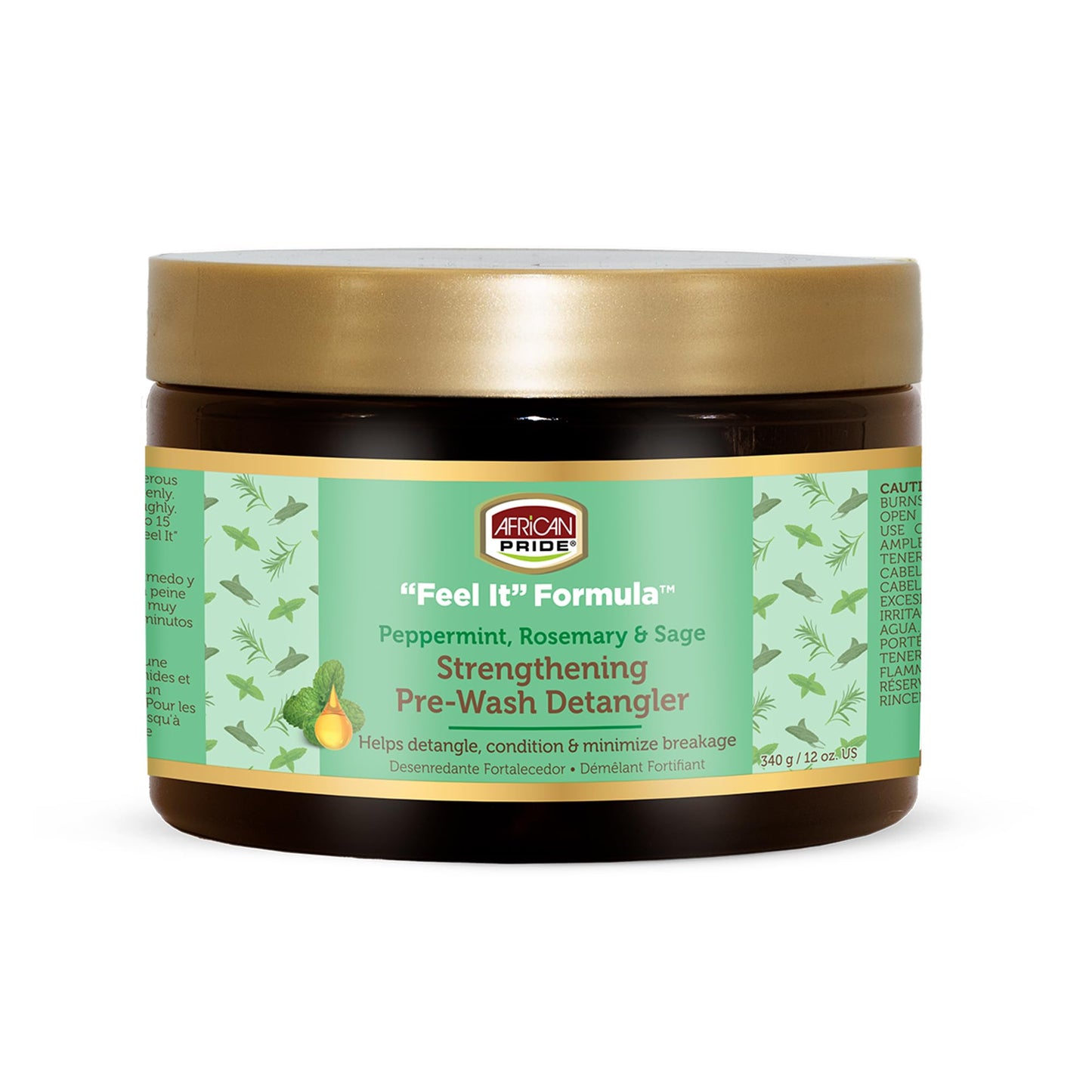 African Pride Feel It Formula Pre-Wash Detangler | Hair Treatment & Hair Mask with Peppermint, Rosemary & Sage | Strengthens, Moisturizes, Promotes