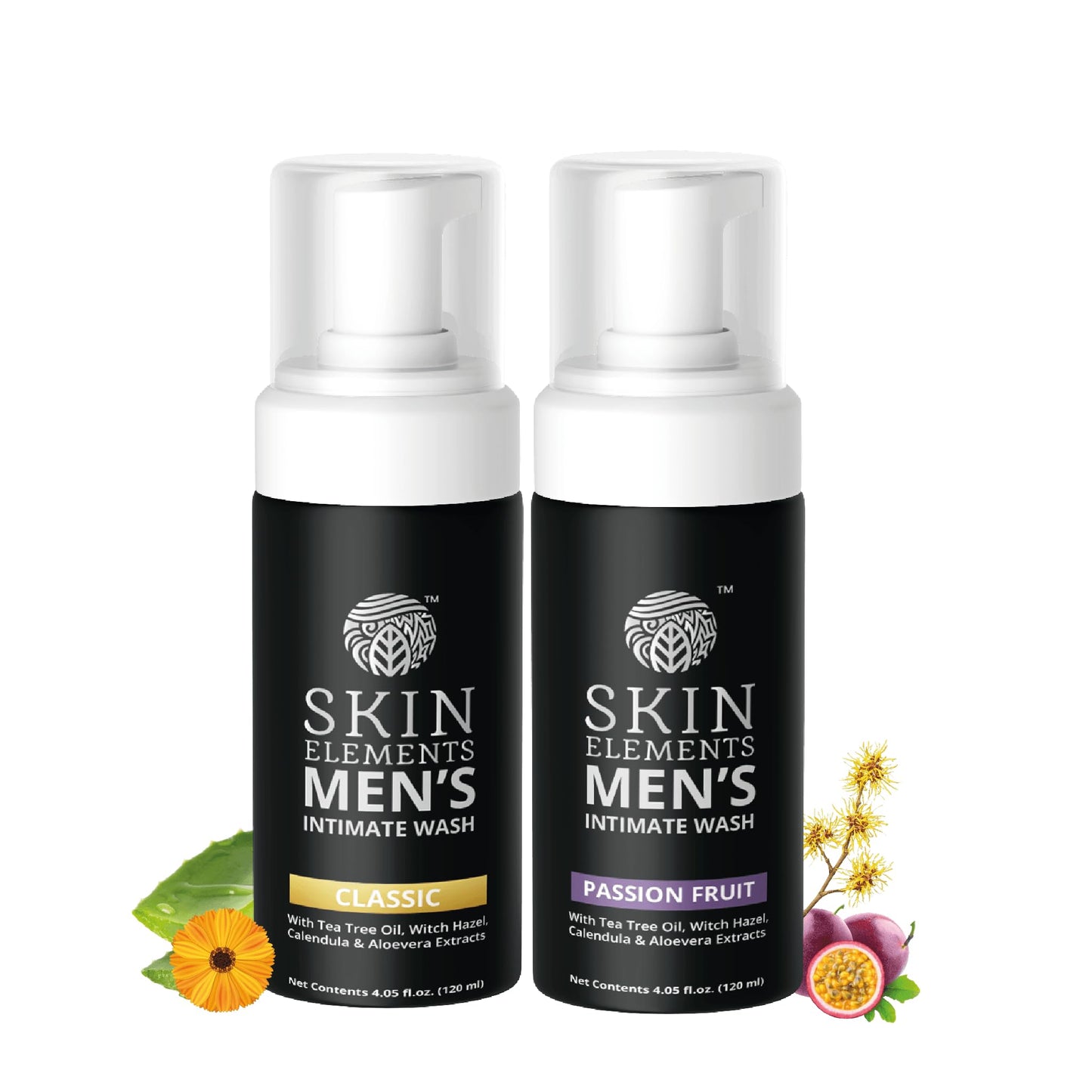 Skin Elements Men's Intimate Wash Combo | Pack of 2 | Jabon Intimo Hombre | Tea Tree Oil + Passion Fruit | pH Balanced Foaming Wash | Soothes Beauty and Personal Care Skin Elements Default Title