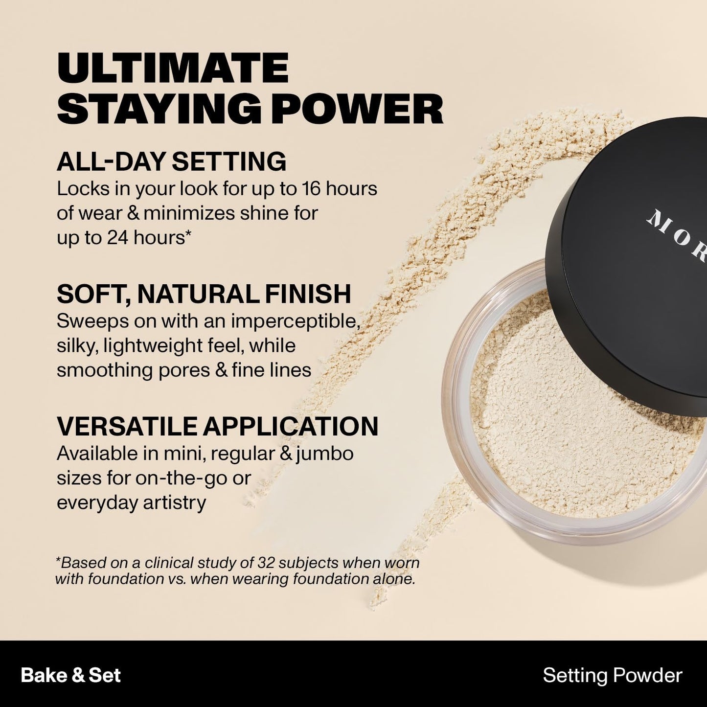 Morphe Bake & Set Brightening Setting Powder - Lightweight, Talc-Free, Loose Powder for Face Makeup with a Soft, Natural Finish - Minimizes Shine Beauty and Personal Care MORPHE