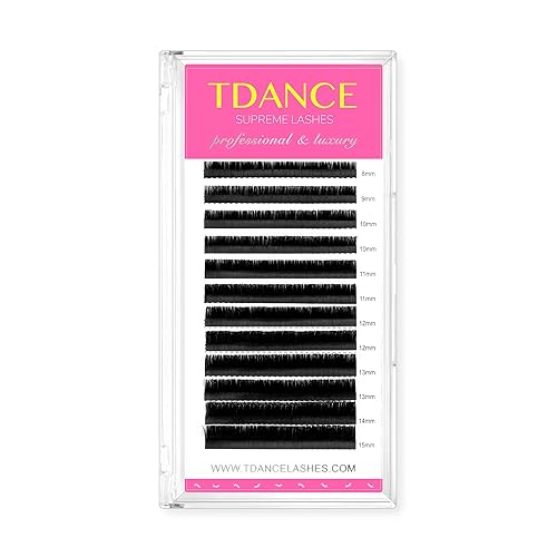 TDANCE Lash Extension Matte Black Eyelash Extension C CC D DD J B L Curl Volume & Classic Lash Extensions 0.03-0.18mm Thickness Professional Salon