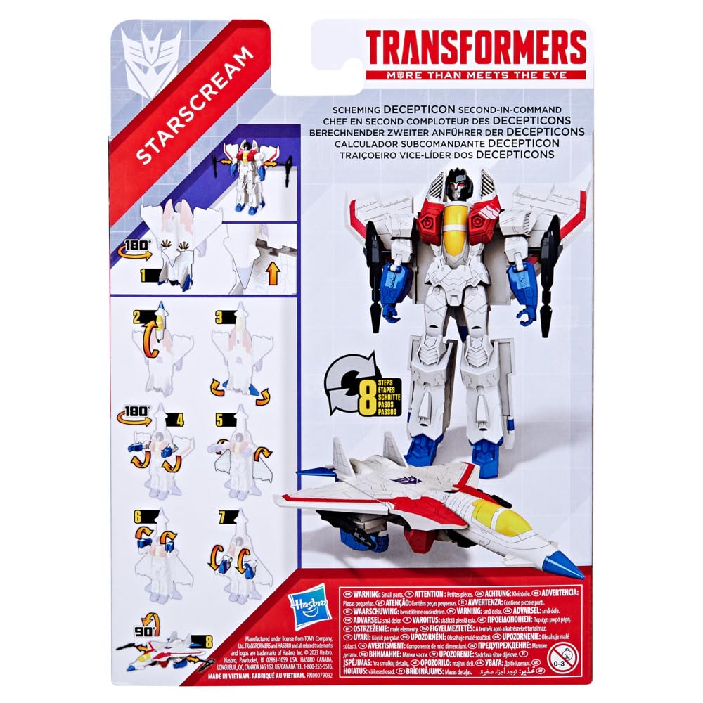 Transformers Generations Toys Authentics Starscream Action Figure (7”), Red