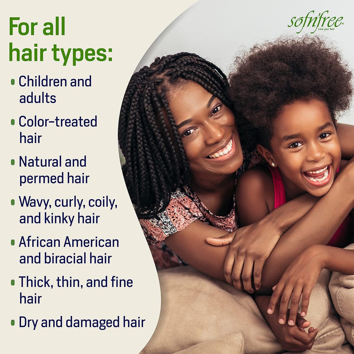 SOF N' FREE Moisturizer & Curl Activator for Natural Hair, Soft Curls, and Waves 11.83 fl oz / 350ml - Pack of 1
