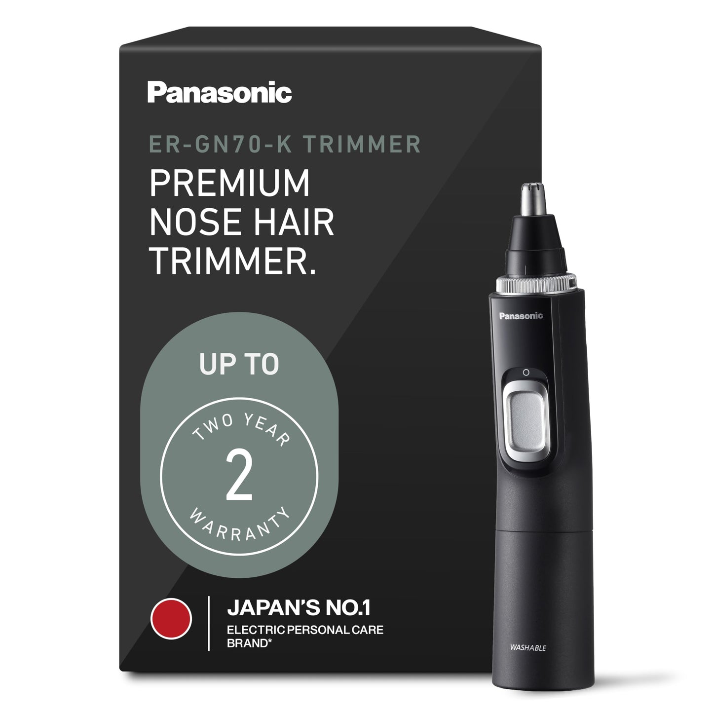 Panasonic Ear and Nose Hair Trimmer for Men with Vacuum Cleaning System, Powerful Motor and Dual-Edge Blades for Smoother Cutting, Wet/Dry - ER-GN70-K Beauty and Personal Care Panasonic