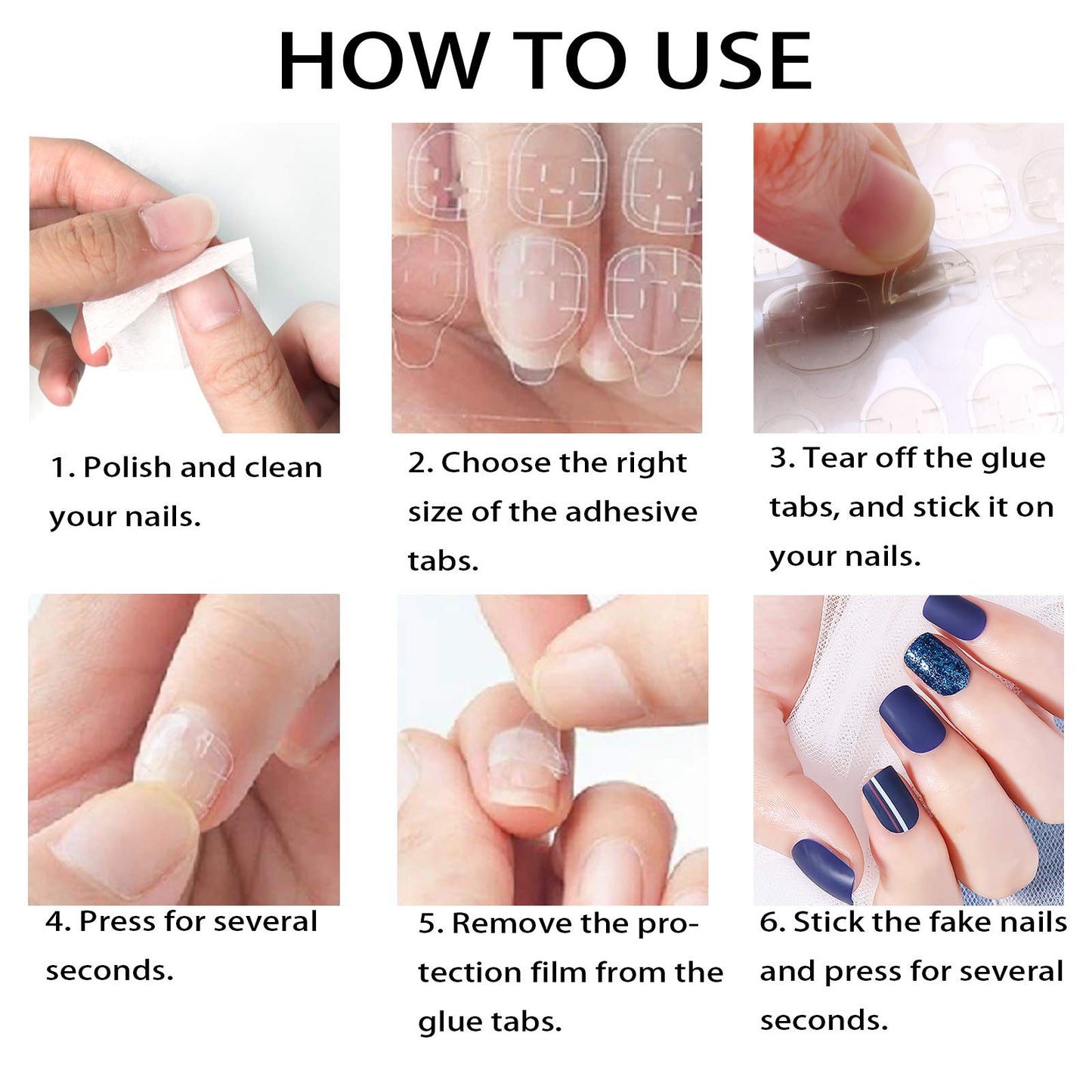Allstarry 1200pcs (50 Sheets) Adhesive Tabs Ultrathin Waterproof Breathable Double-Sided Jelly Nail Sticker Super Sticky False Nail Glue Sticker