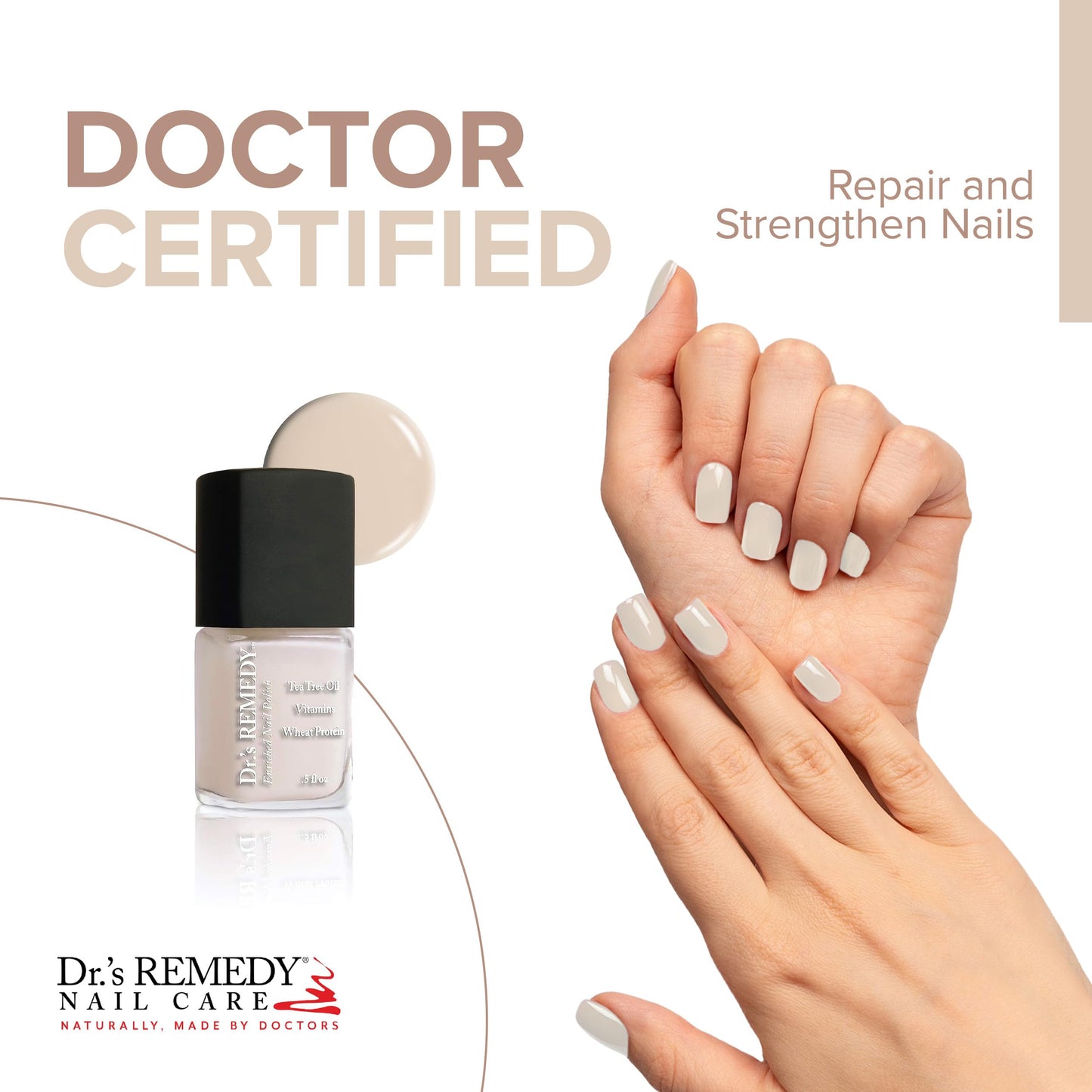 Dr’s Remedy Enriched Nail Polish: Non Toxic, All Natural, and Organic - Doctor Formulated: Strengthens, Restores, Heals, and Protects '24-Free'