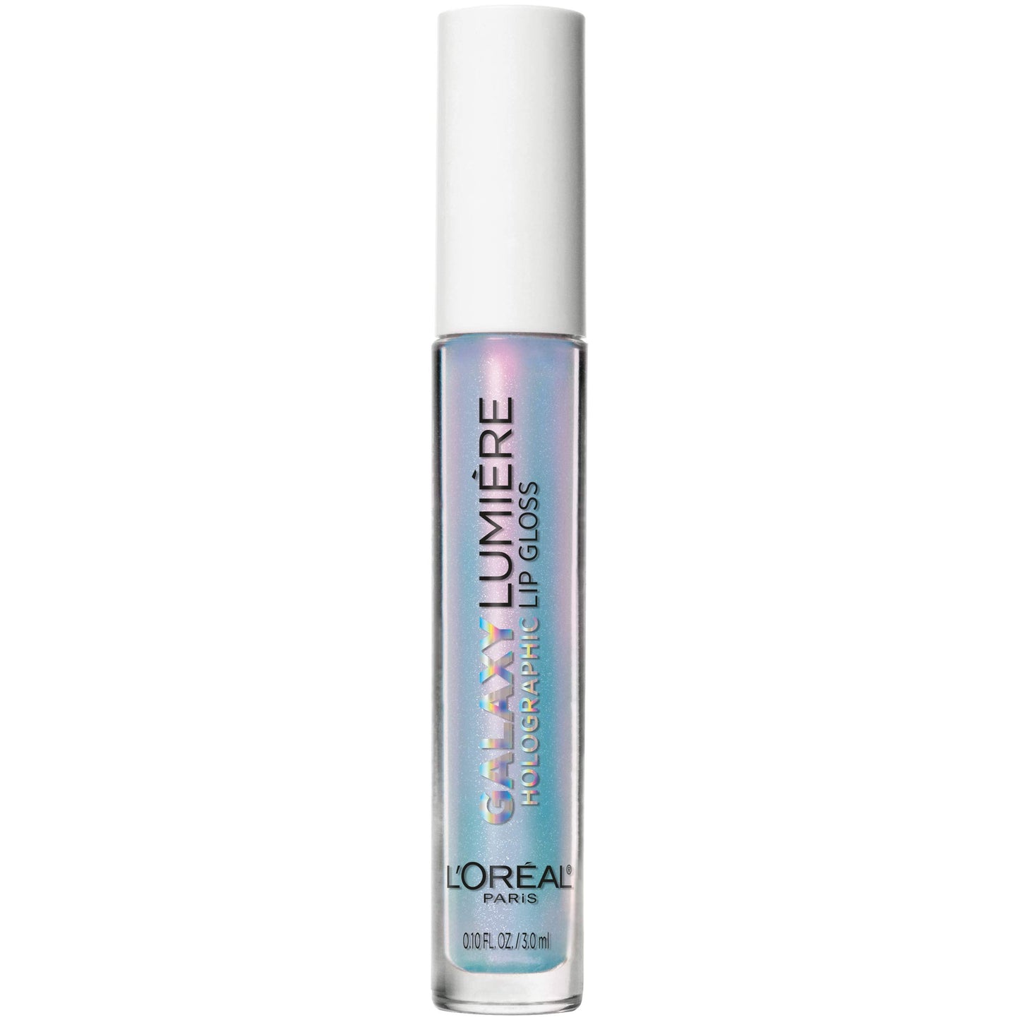 L'Oreal Paris Makeup Infallible Galaxy Lumiere Holographic Lip Gloss, Loaded with Iridescent Pearls, Wear Alone or as a Topper to your Favorite