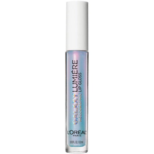 L'Oreal Paris Makeup Infallible Galaxy Lumiere Holographic Lip Gloss, Loaded with Iridescent Pearls, Wear Alone or as a Topper to your Favorite