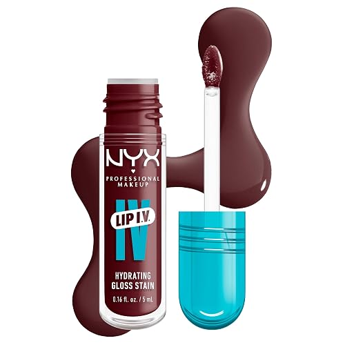 NYX PROFESSIONAL MAKEUP Lip IV Hydrating Glossy Lip Stain with 12HR Hydration - Mauve N Moist (Purple)