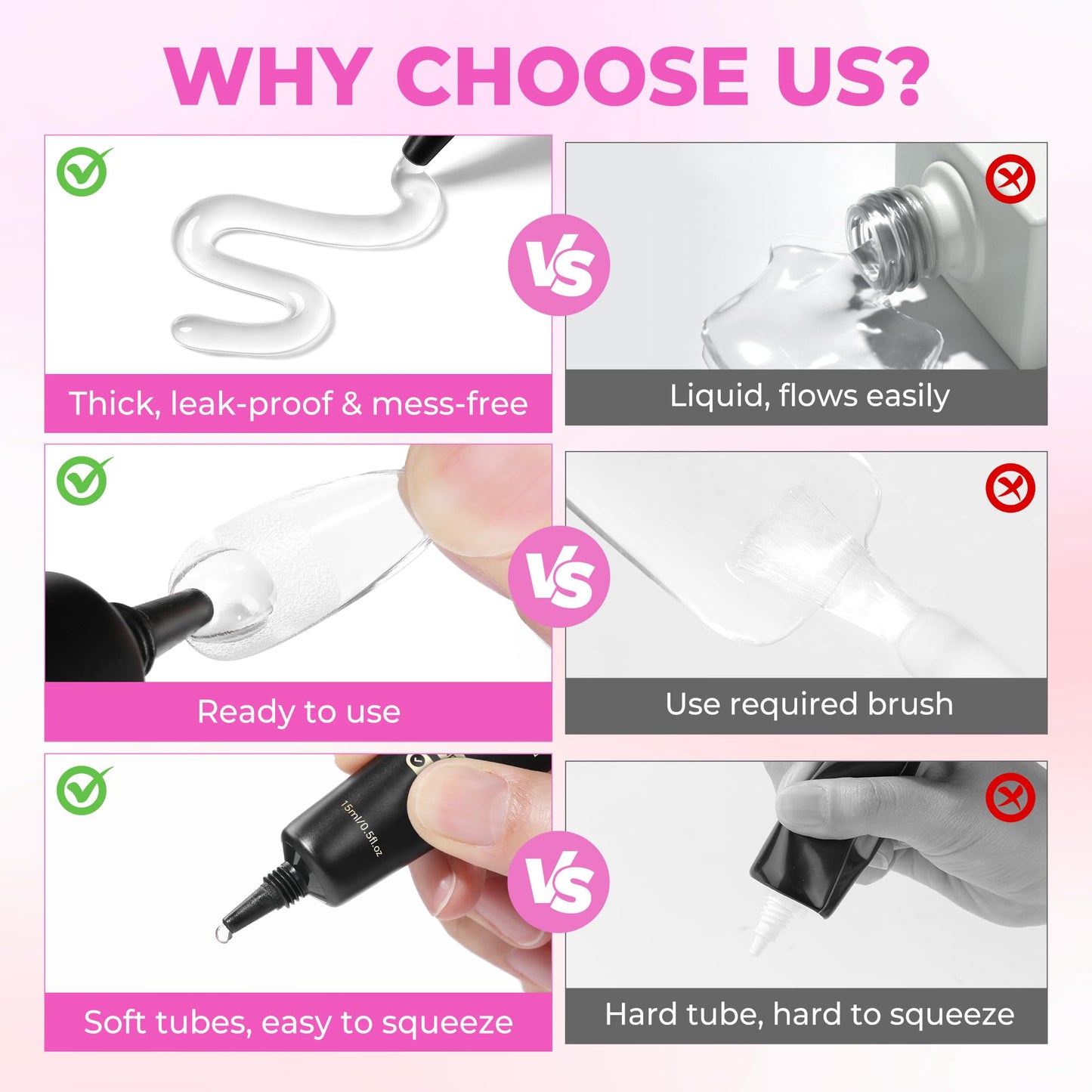 UNA GELLA Gel Nail Glue No U/V Light 15ml Super Strong Nail Glue for Press On Nails & Clear Acrylic Nails Tips Air-dry Strong-hold Formula Beauty and Personal Care UNA GELLA