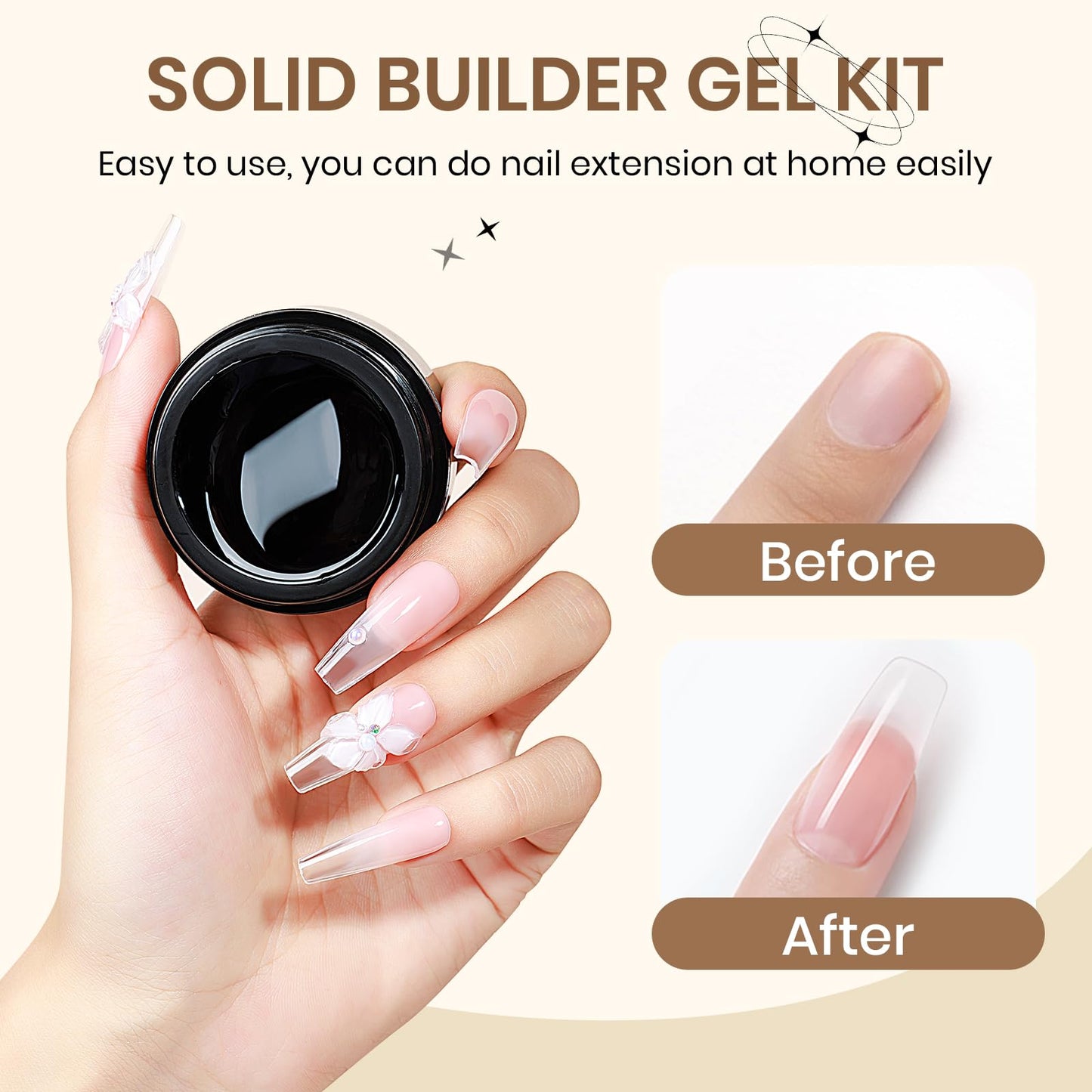 SUPWEE 2PCS Clear 3D Sculpting Gel Non-Stick Hand Solid Builder 3D Nail Gel Art with Silicone Pen for 3D Modeling Nail Art Home Manicure DIY for Women Beauty and Personal Care SUPWEE