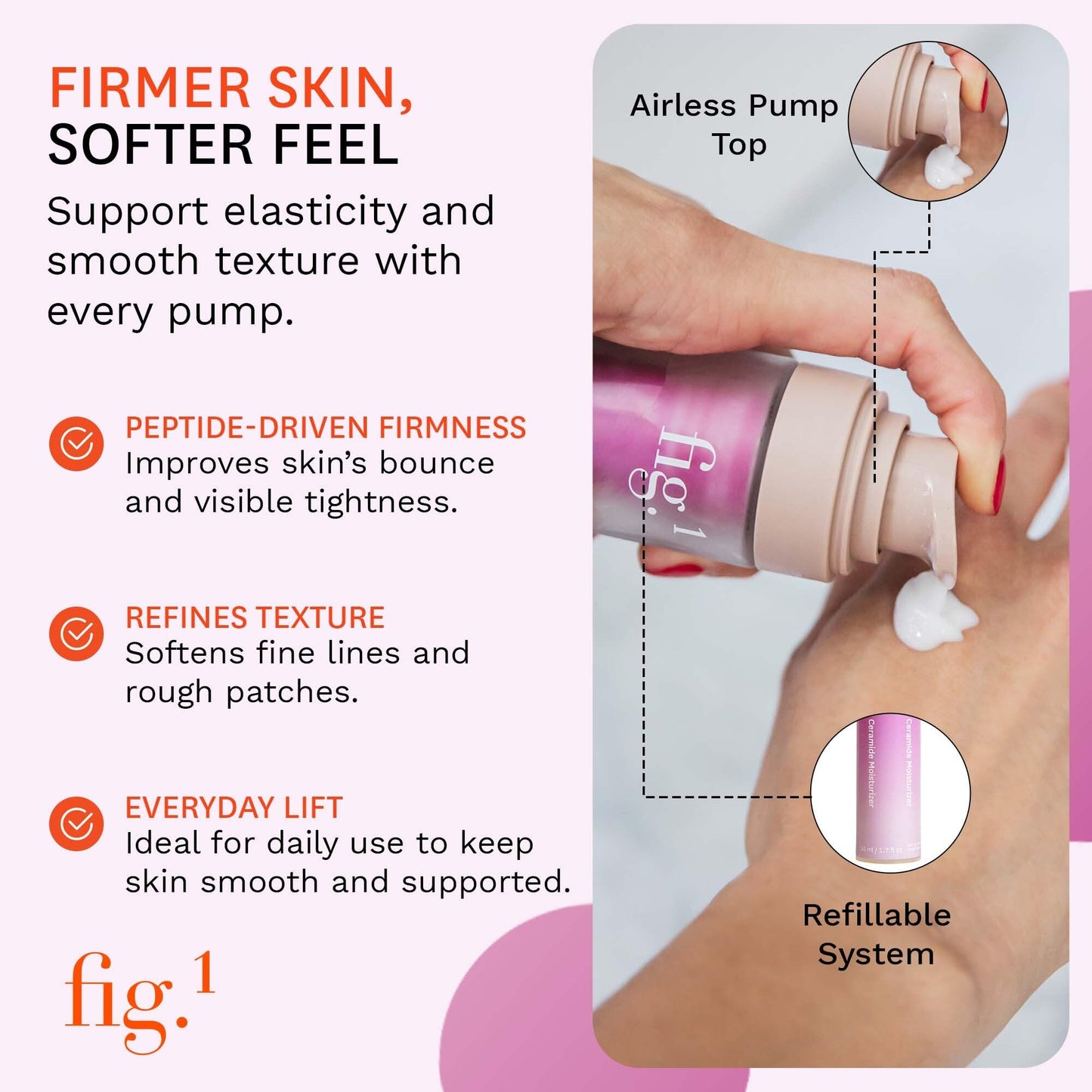Fig.1 Ceramide Face Moisturizer for Women | Hydrating Daily Facial Moisturizer with Peptides, Hyaluronic Acid & Squalane | Lightweight