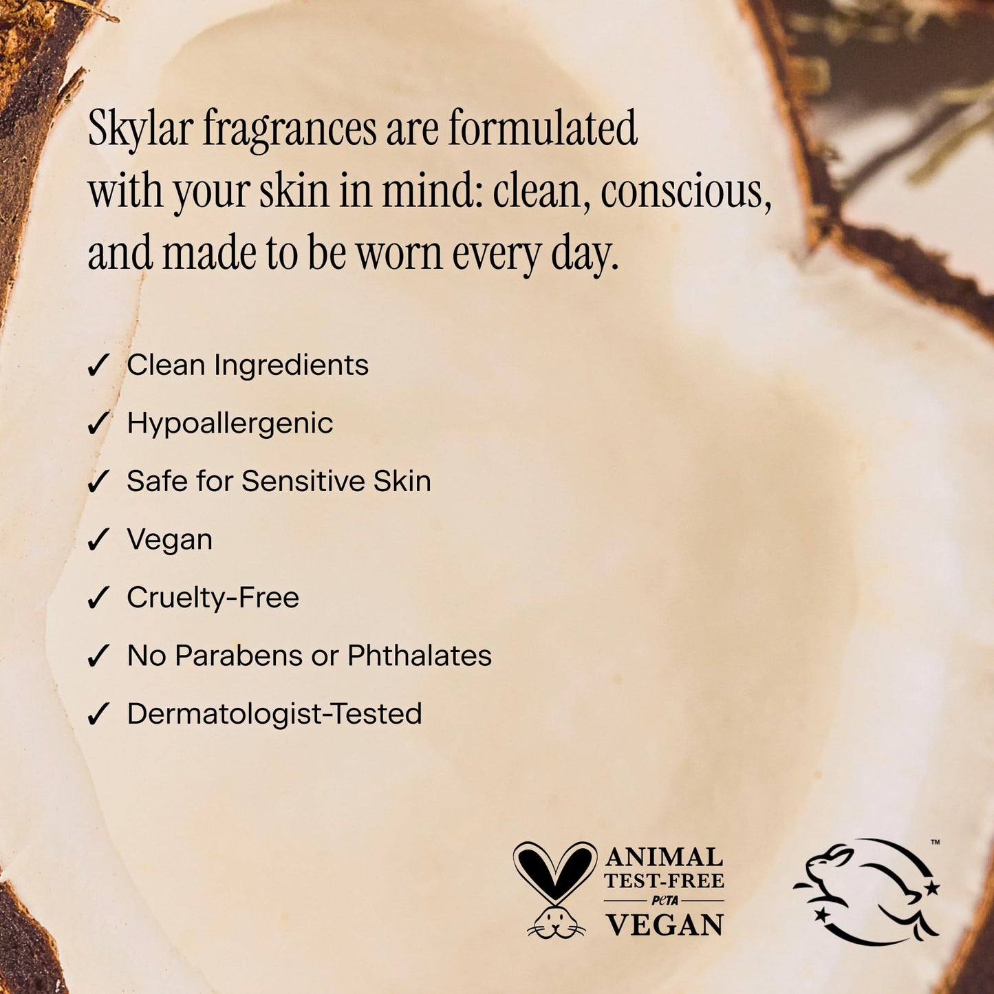 Skylar Coconut Cove Hair & Body Mist | Hypoallergenic & Clean Fragrance | Vegan, Cruelty Free, and Safe For Sensitive Skin | 80 ML, 2.7 Fl Oz