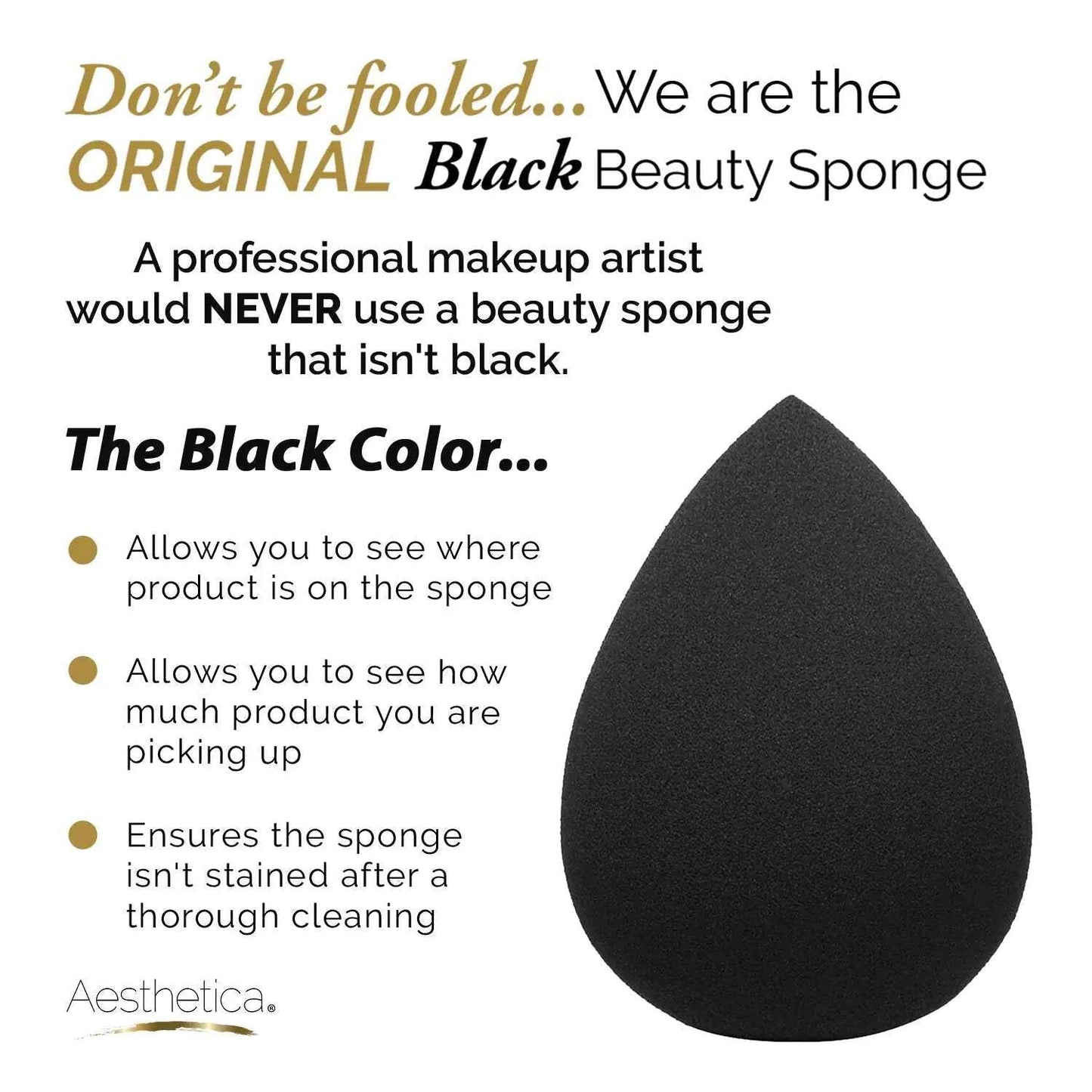 Aesthetica Cosmetics Beauty Sponge Blender - Latex Free and Vegan Makeup Sponge Blender - For Powder, Cream or Liquid Application - One Piece Make Up Beauty and Personal Care Aesthetica