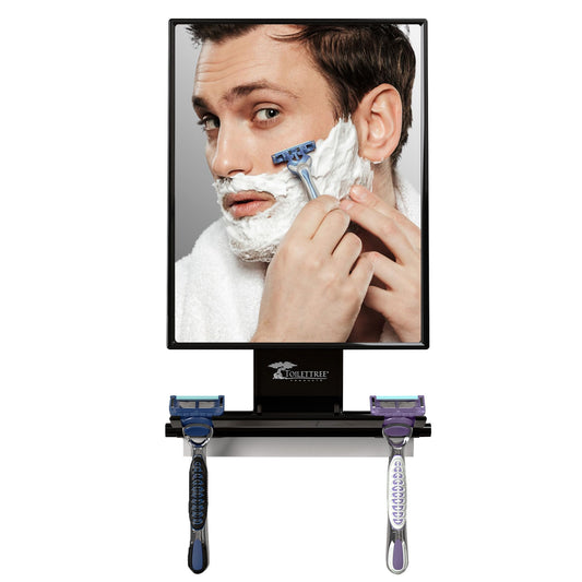 ToiletTree Fogless Shower Mirror – Adjustable Anti-Fog Shaving Mirror with Squeegee, Rust-Proof & Shatter-Resistant, Tall