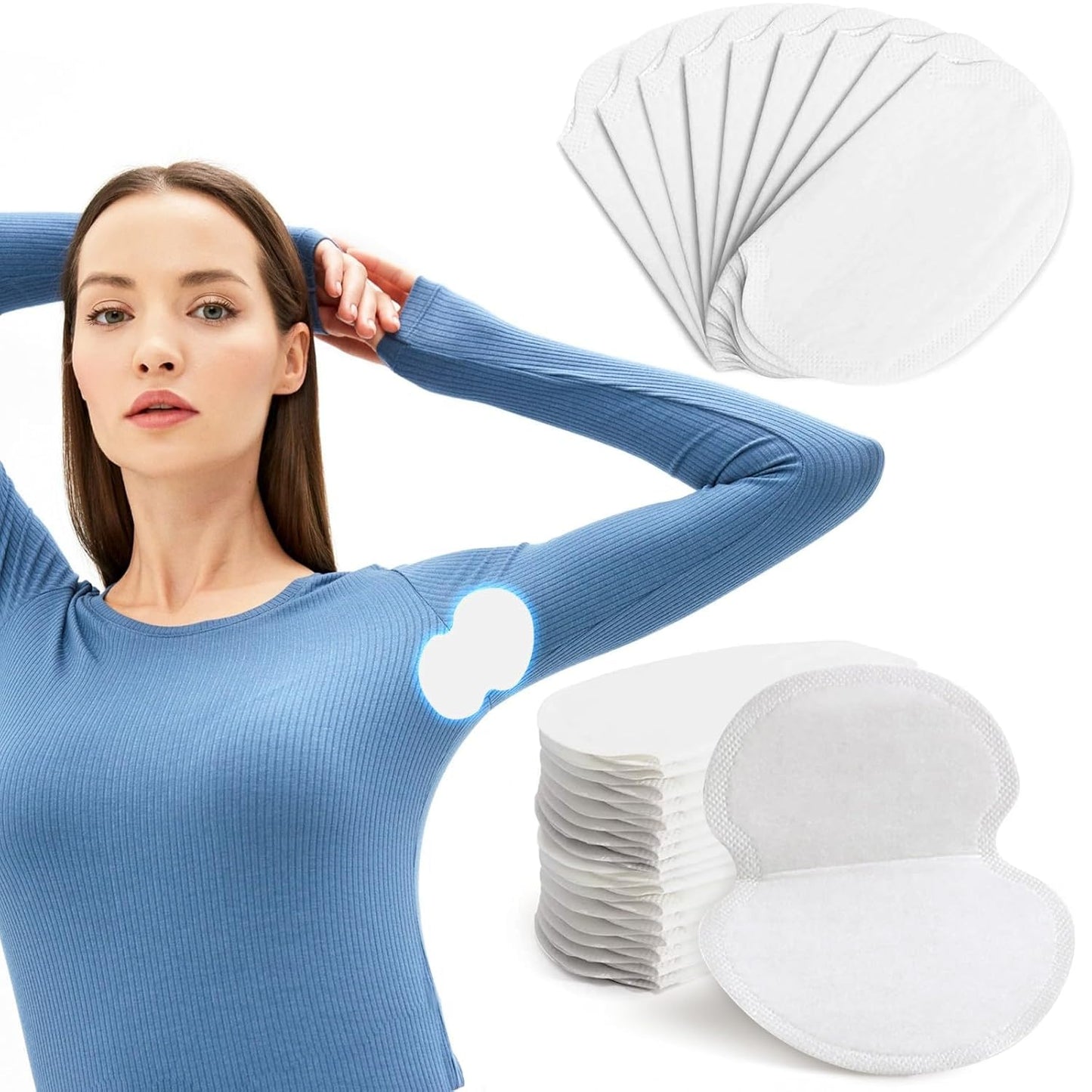 Underarm Sweat Pads for Women [100 Pcs], UOIRMI Armpit Pads for Sweating Women, Disposable Underarm Sweat Pads, Armpit Sweat Pads for A Whole Day Beauty and Personal Care UOIRMI