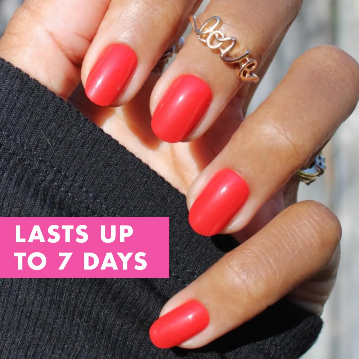 Olive & June Classic Super Stick Mani Summer Press On Nails | No Glue Needed | 32 Tab Nails 16 Sizes | Non-Toxic Tabs Easy On-Off Non-Damaging | 7-Day Beauty & Personal Care Olive & June