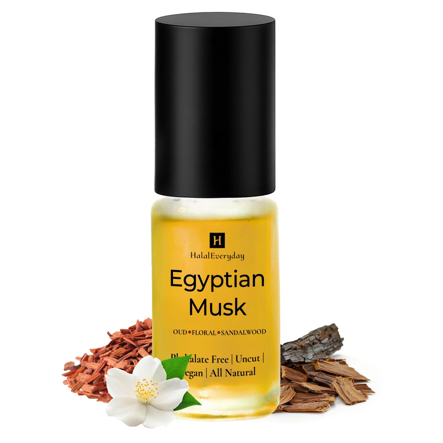 Egyptian Musk Body Oil - 1 oz Glass Roll-On Bottle | Alcohol-Free & DPG-Free Perfume Oil for Body, Hair & Skin by Halal Everyday