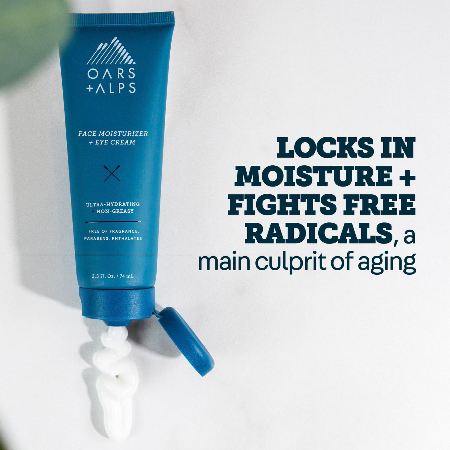 Oars + Alps Face Moisturizer and Eye Cream, Face Lotion with Aloe Leaf Juice and Vitamin E, Long Lasting, Hydrating Cream, TSA Friendly, 2.5 Fl Oz, 2