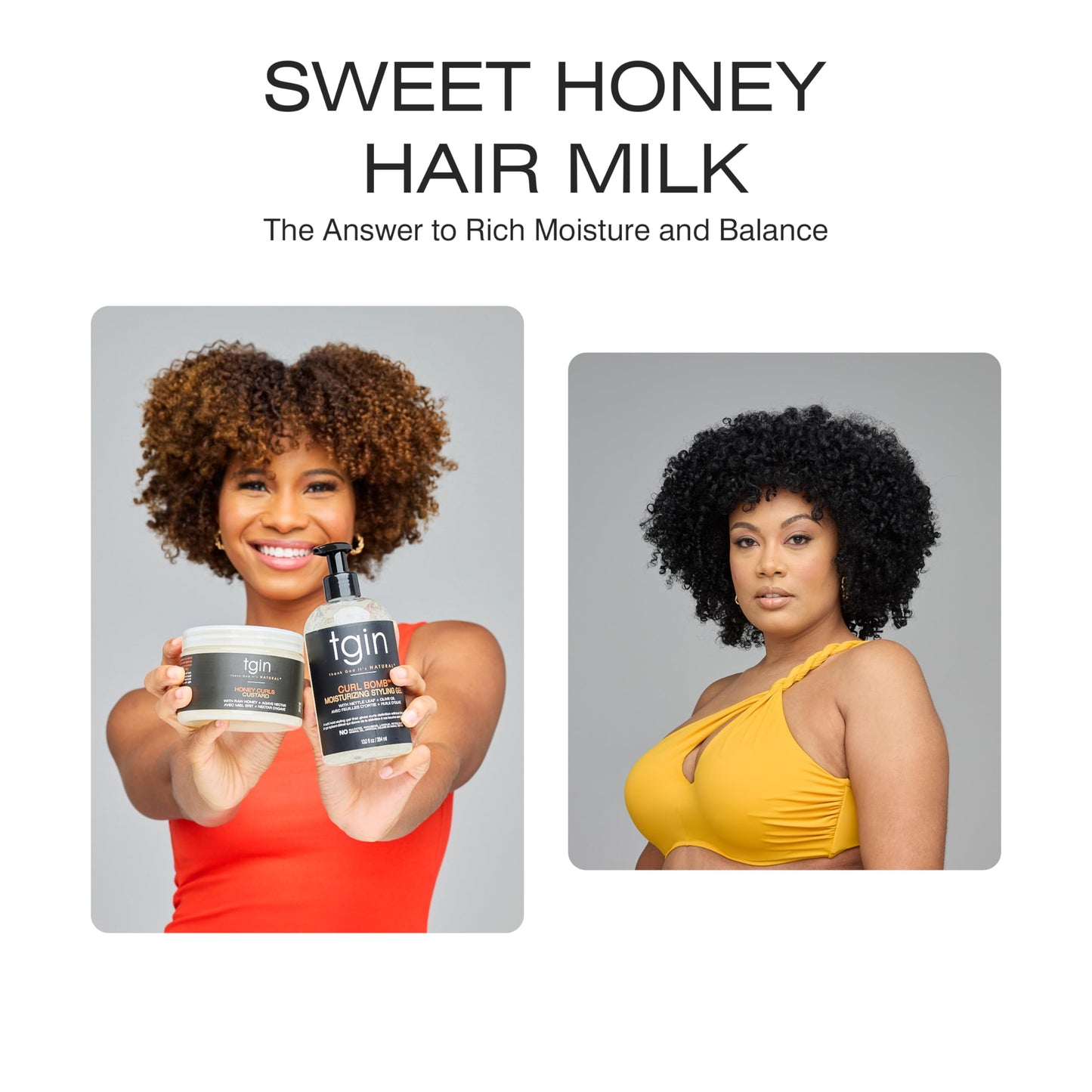 Tgin Sweet Honey Hair Milk - Lightweight Hair Moisturizer for Curly & Wavy Hairs - Curl Moisturizer Hydrates, Defines Curls & Minimizes Breakage - 8