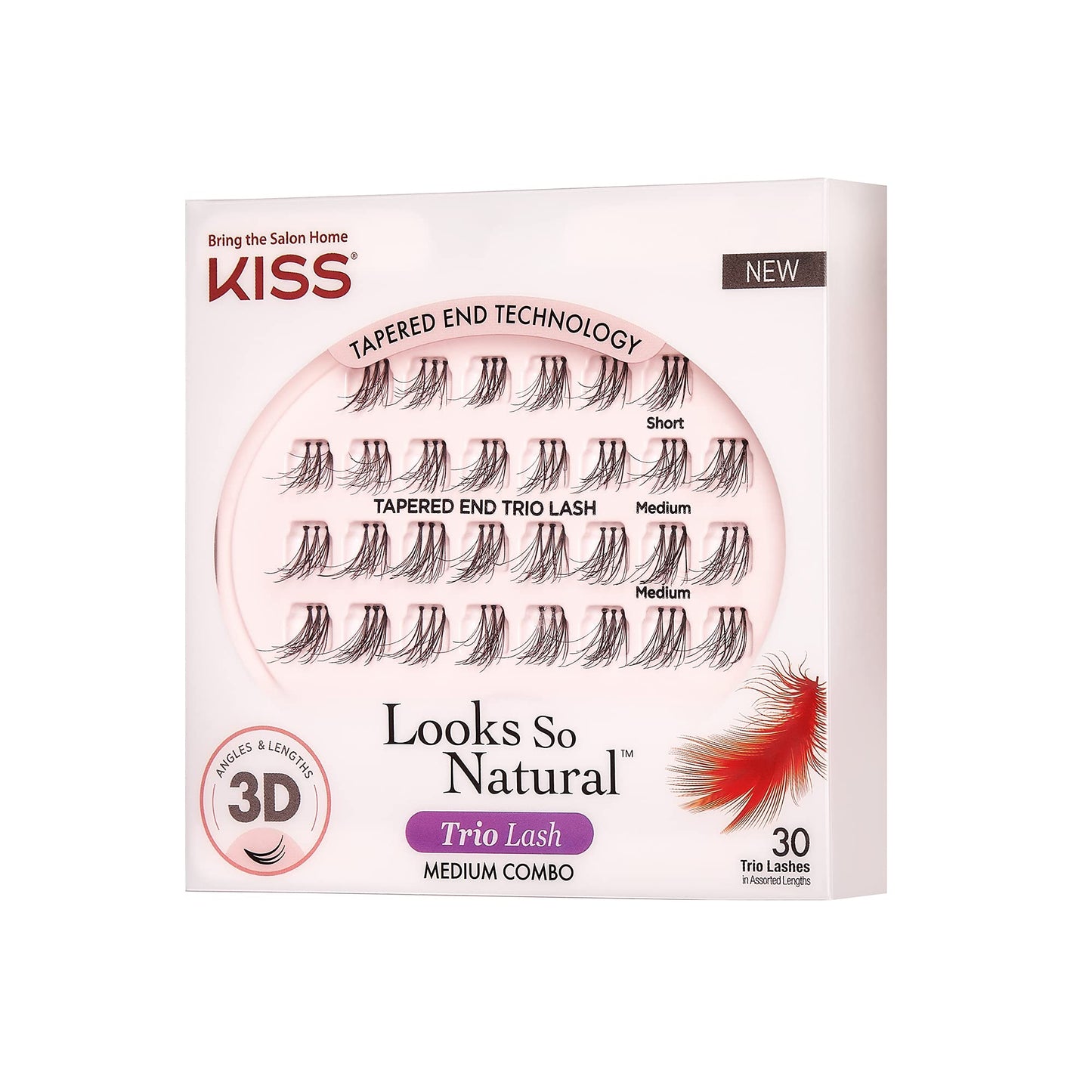 KISS Looks So Natural False Eyelashes Multipack, Lightweight & Comfortable, Tapered End Technology, Reusable, Cruelty-Free, Contact Lens Friendly